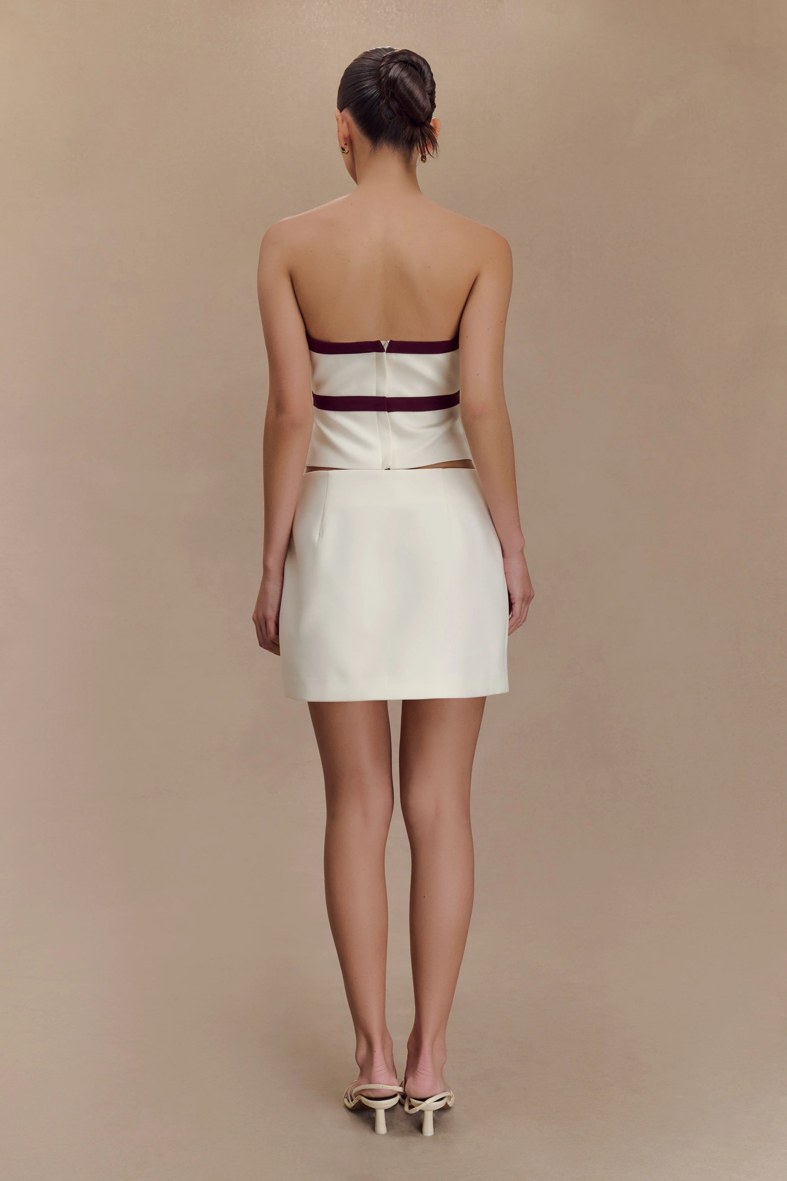 Aisha Suiting Mini Skirt - Ivory