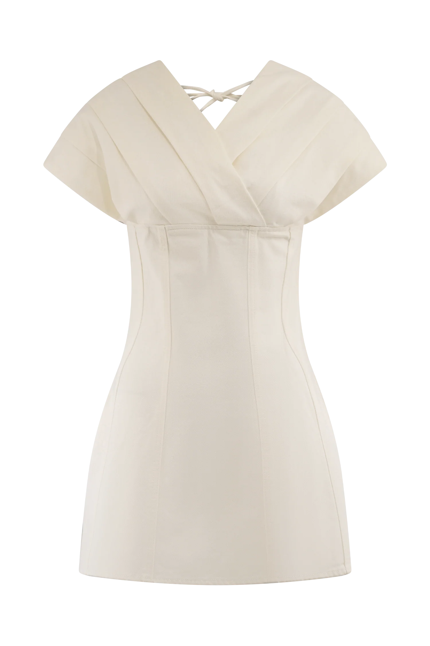 Pascale Off Shoulder Denim Mini Dress - White