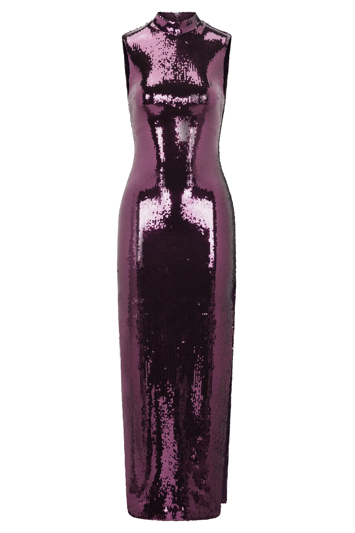 Veronica Sequin Midi Dress - Plum