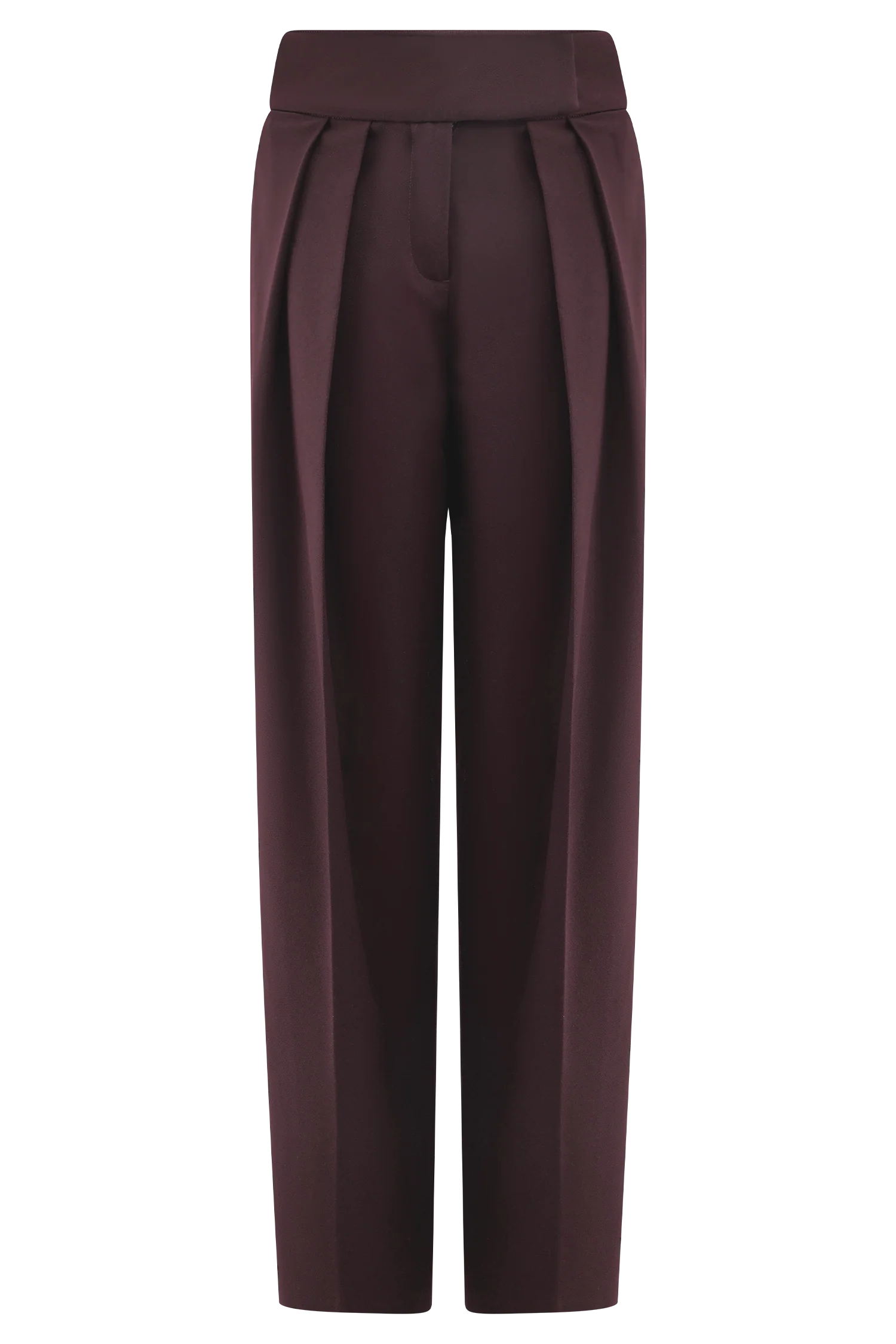 Penelope Pleated High Waisted Pants - Chocolate