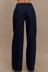 Caitlin Mid Rise Denim Jeans - Indigo Blue