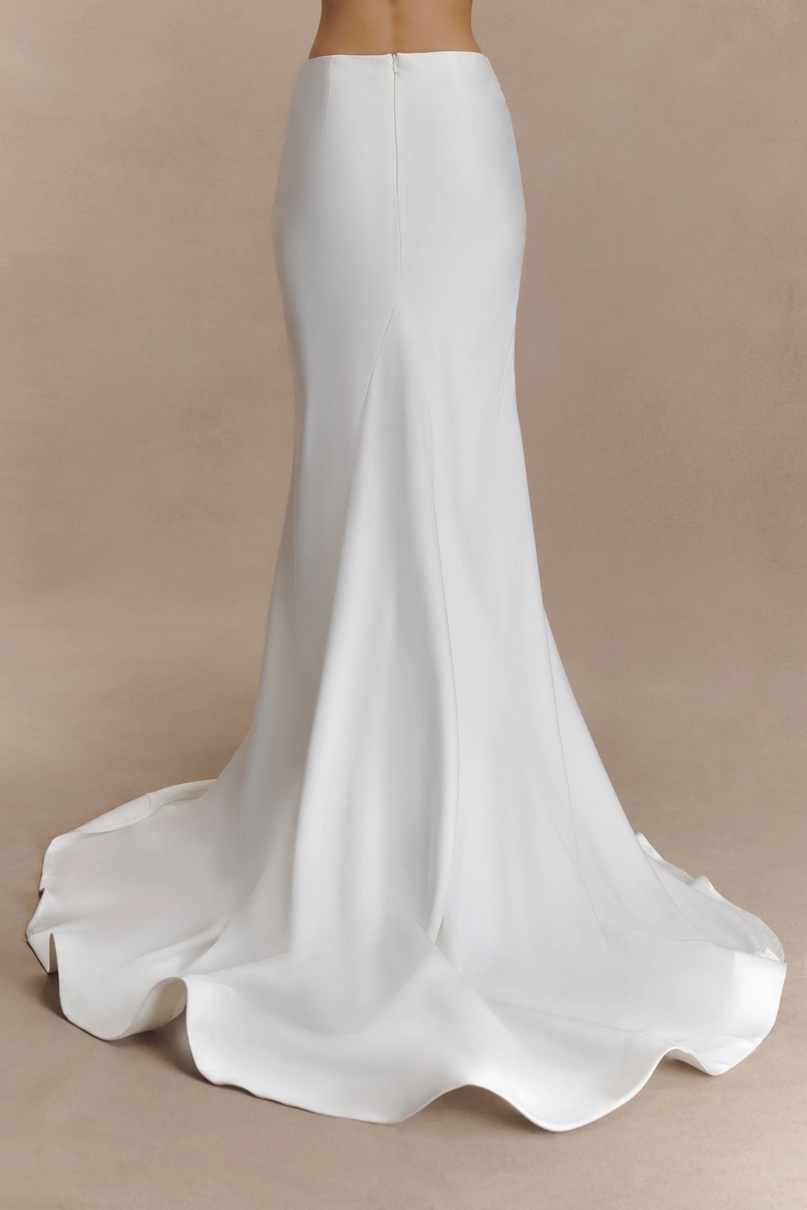 Clara Fishtail Maxi Skirt - White