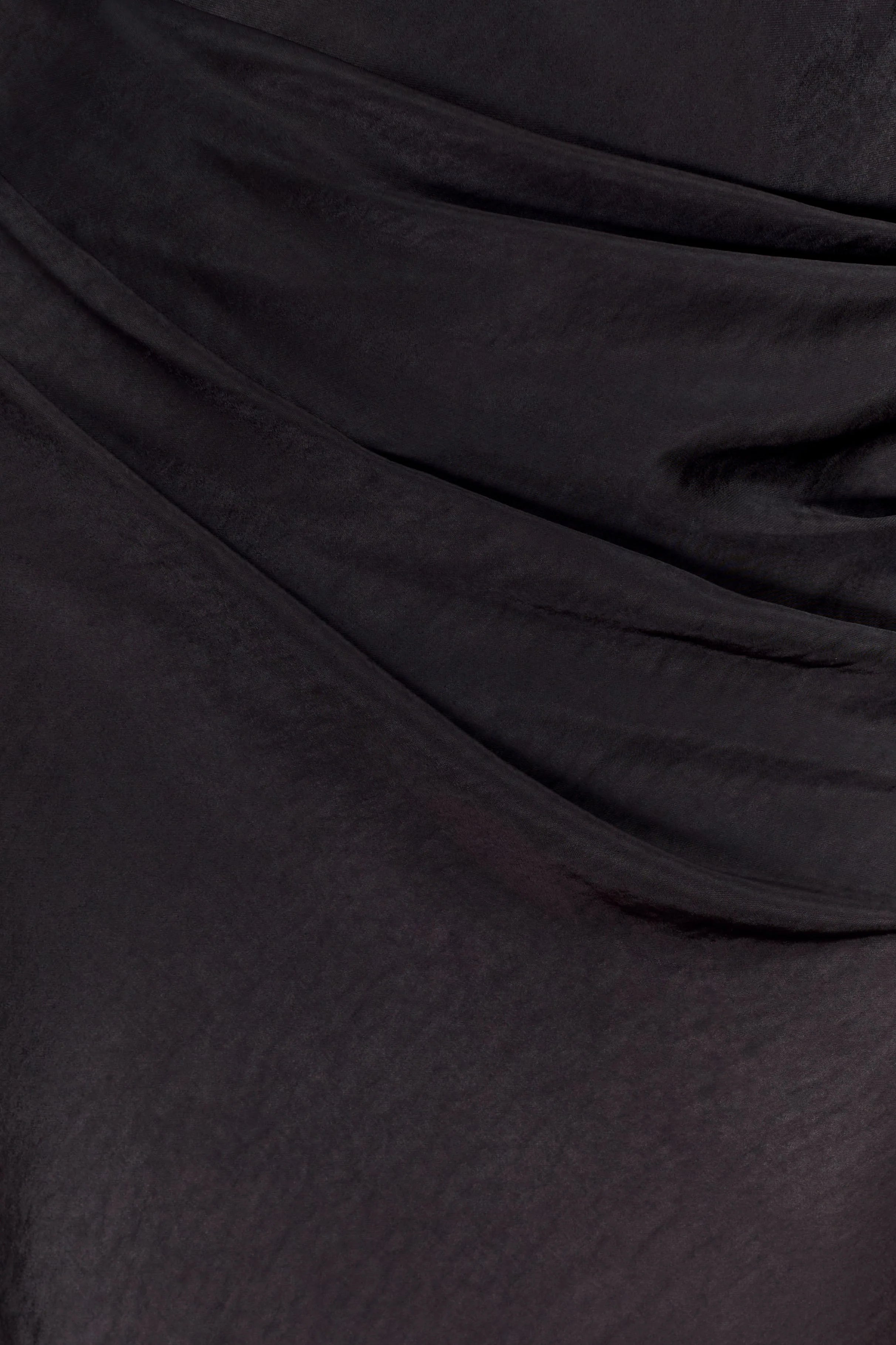 Iris Long Sleeve Satin Maxi Dress - Black