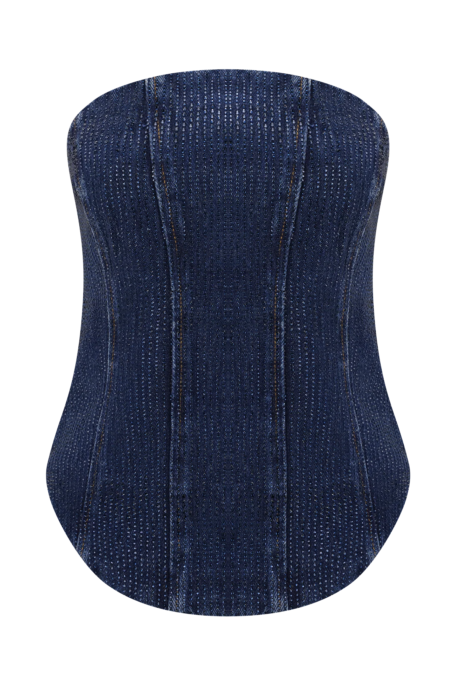 Monte Strapless Diamante Denim Corset - Midnight Blue