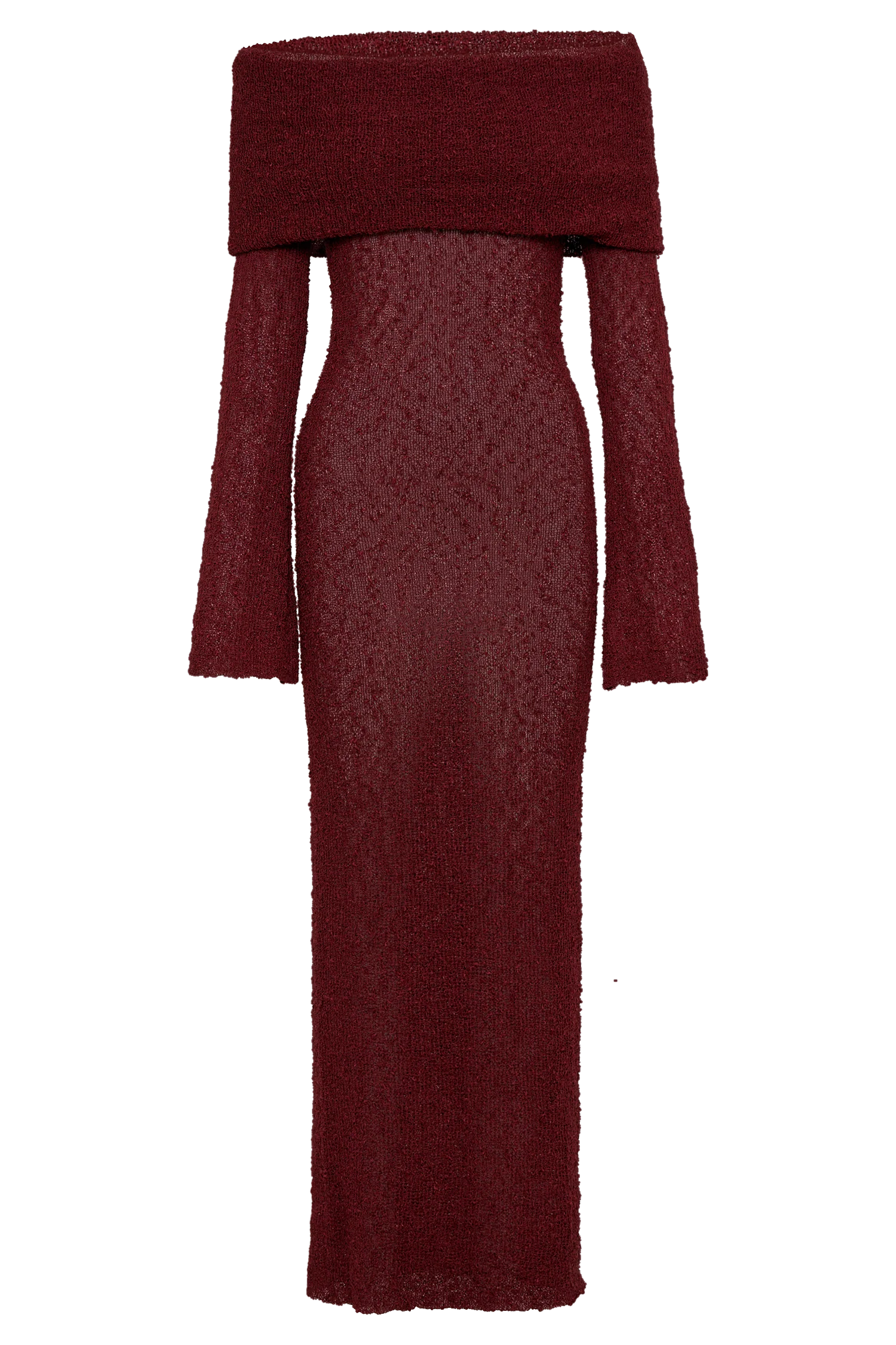 Marisol Off Shoulder Boucle Maxi Dress - Plum