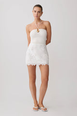 Tessa Broderie Mini Skirt - White