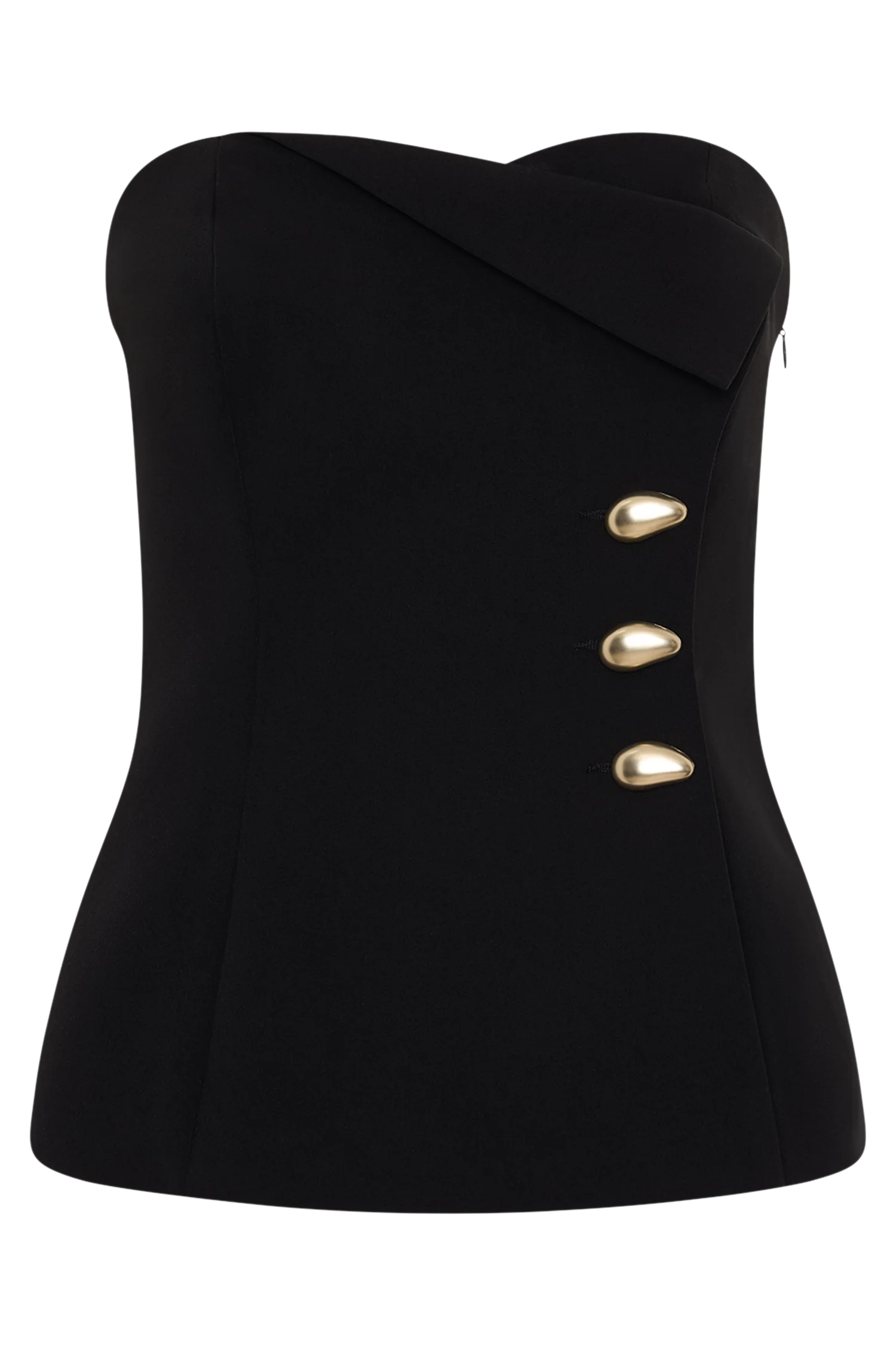 Lindie Strapless Suiting Top - Black