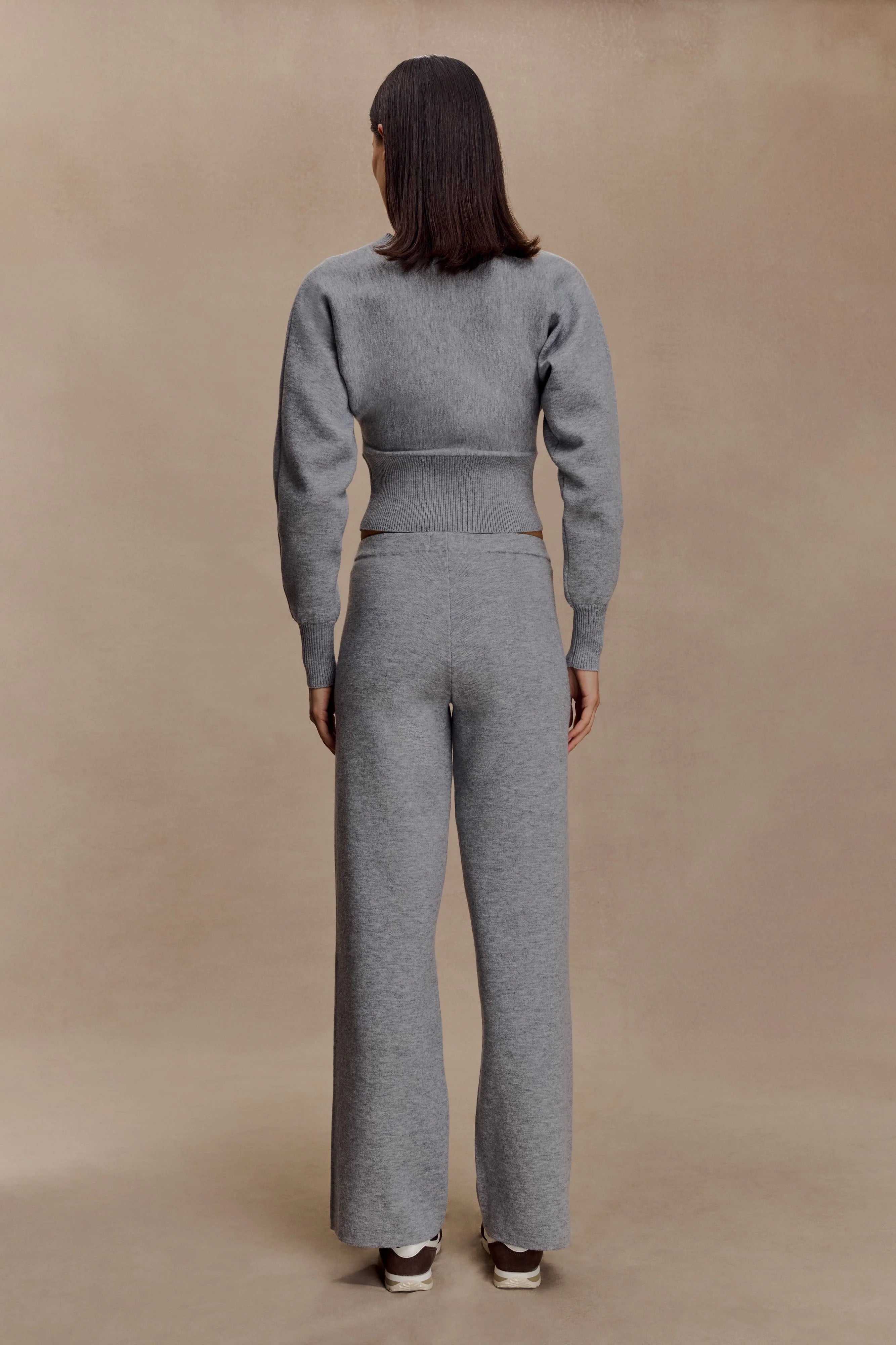 Kerrymae Straight Leg Knit Pants - Grey Marle