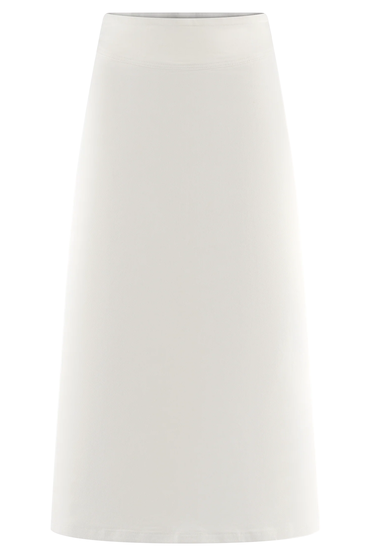 Cecilia Denim A-Line Midi Skirt - White