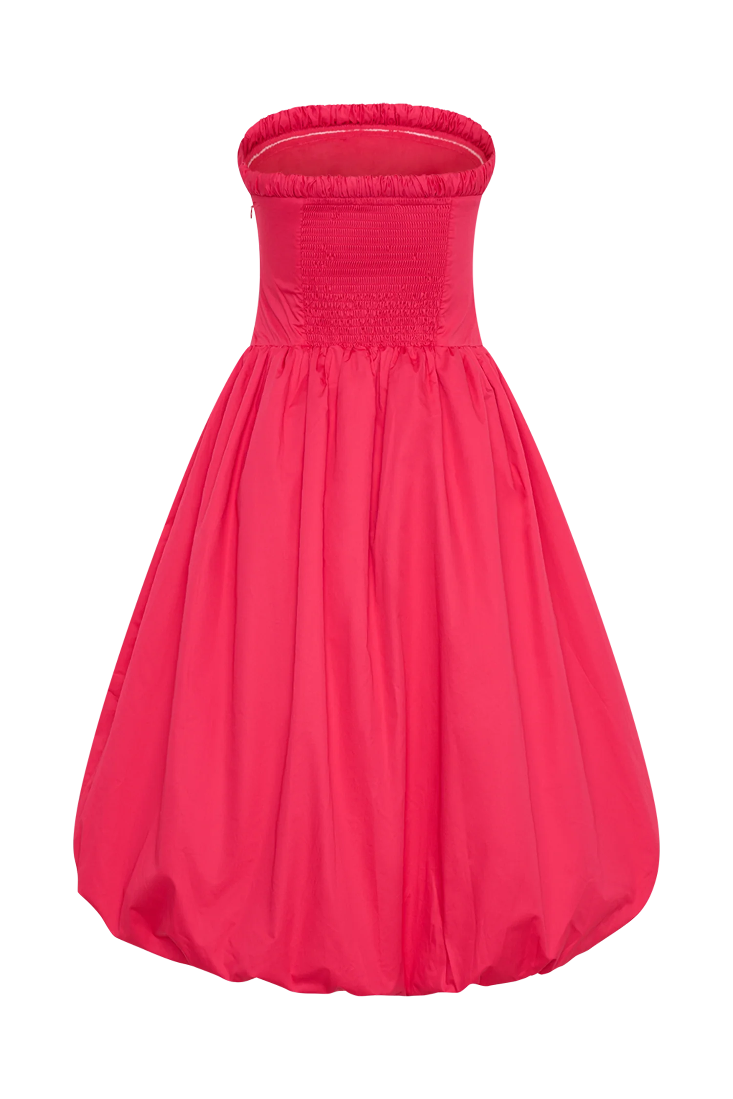 Dulce Puff Midi Dress - Raspberry