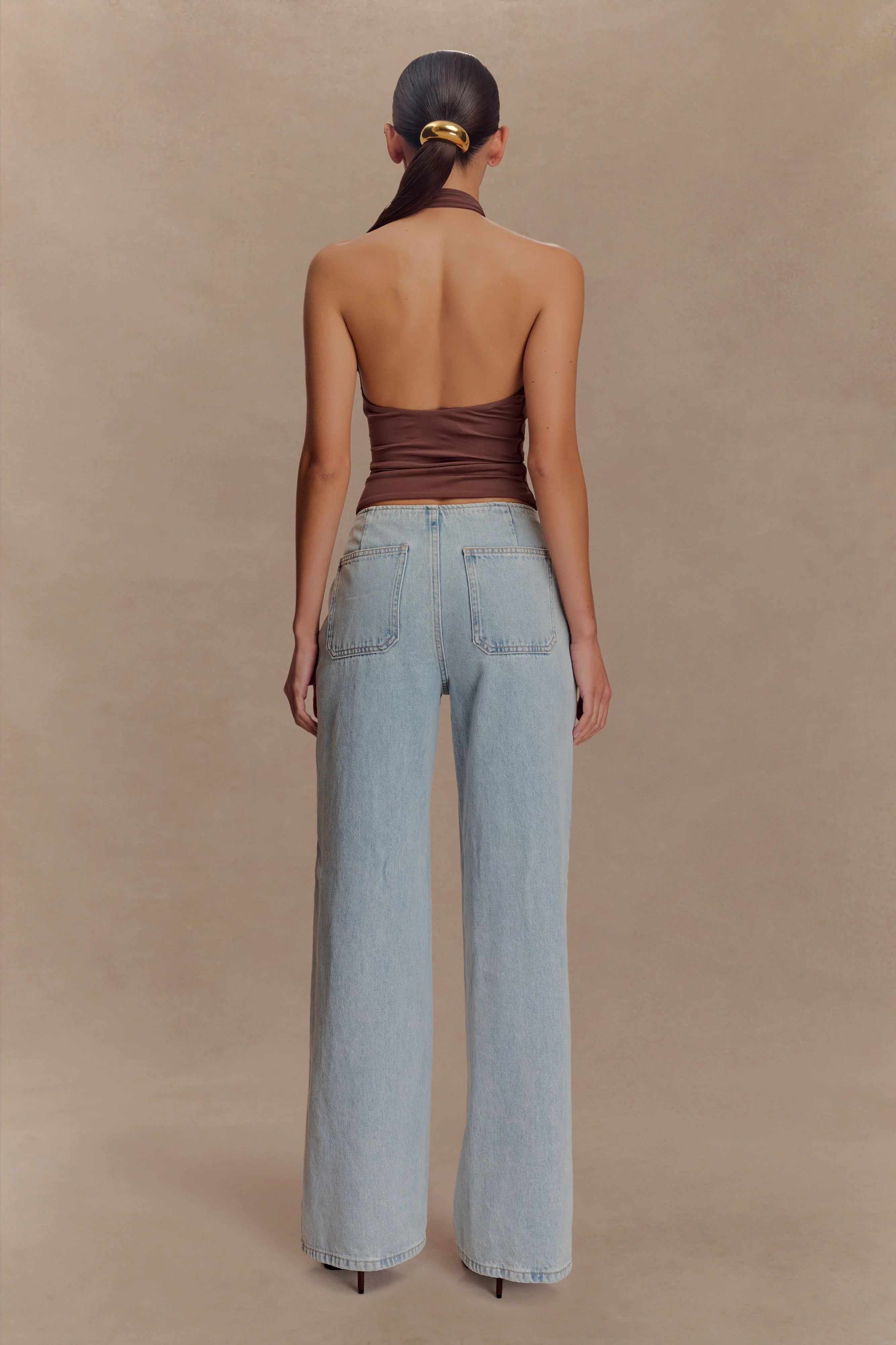 Mariposa Slinky Halter Top - Chocolate