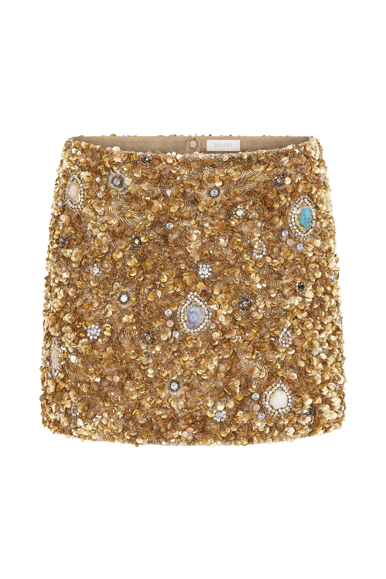 Porter Hand Beaded Mini Skirt - Gold
