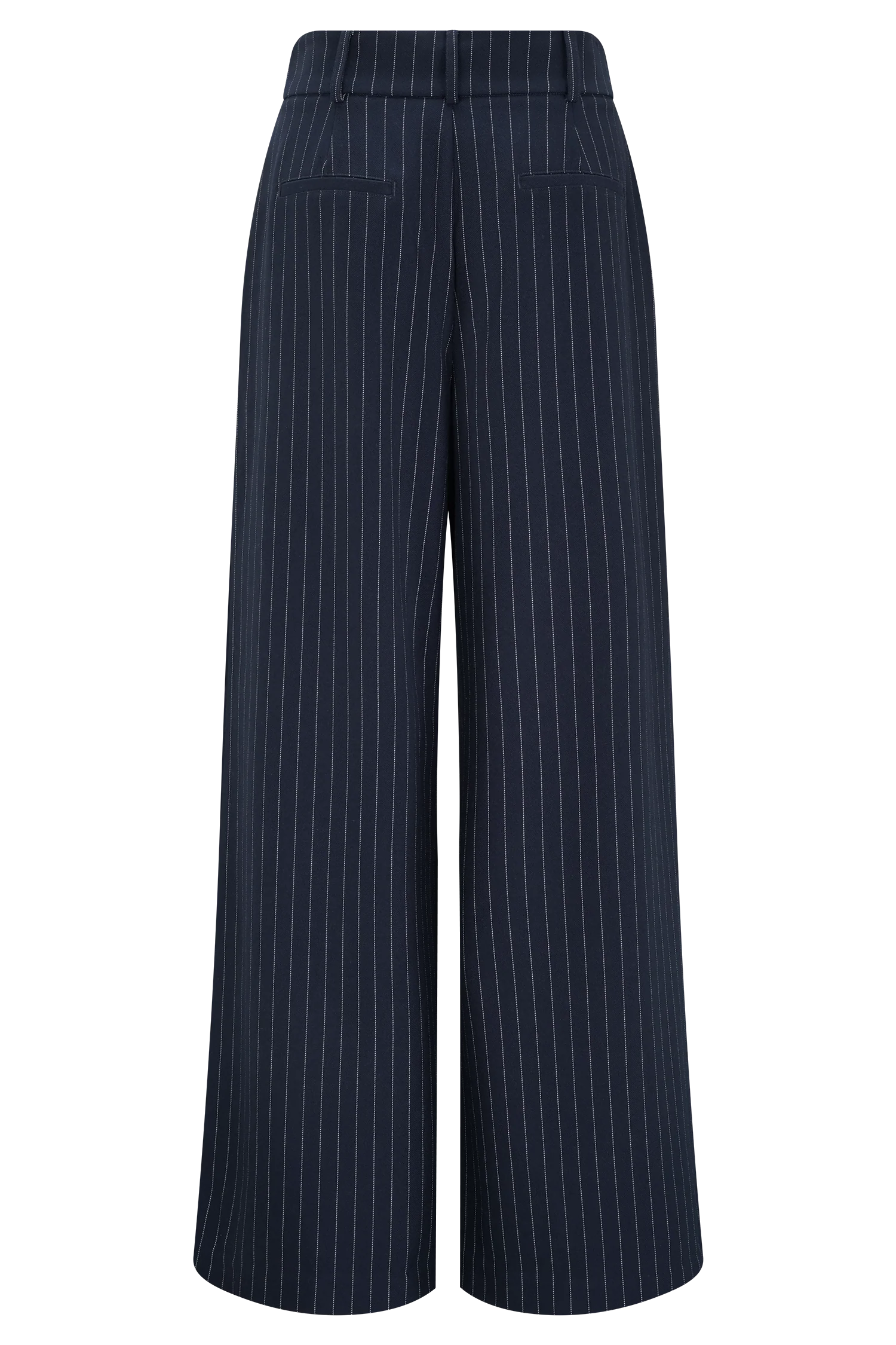 Jacqueline Pleated Wide Leg Pants - Navy Pinstripe