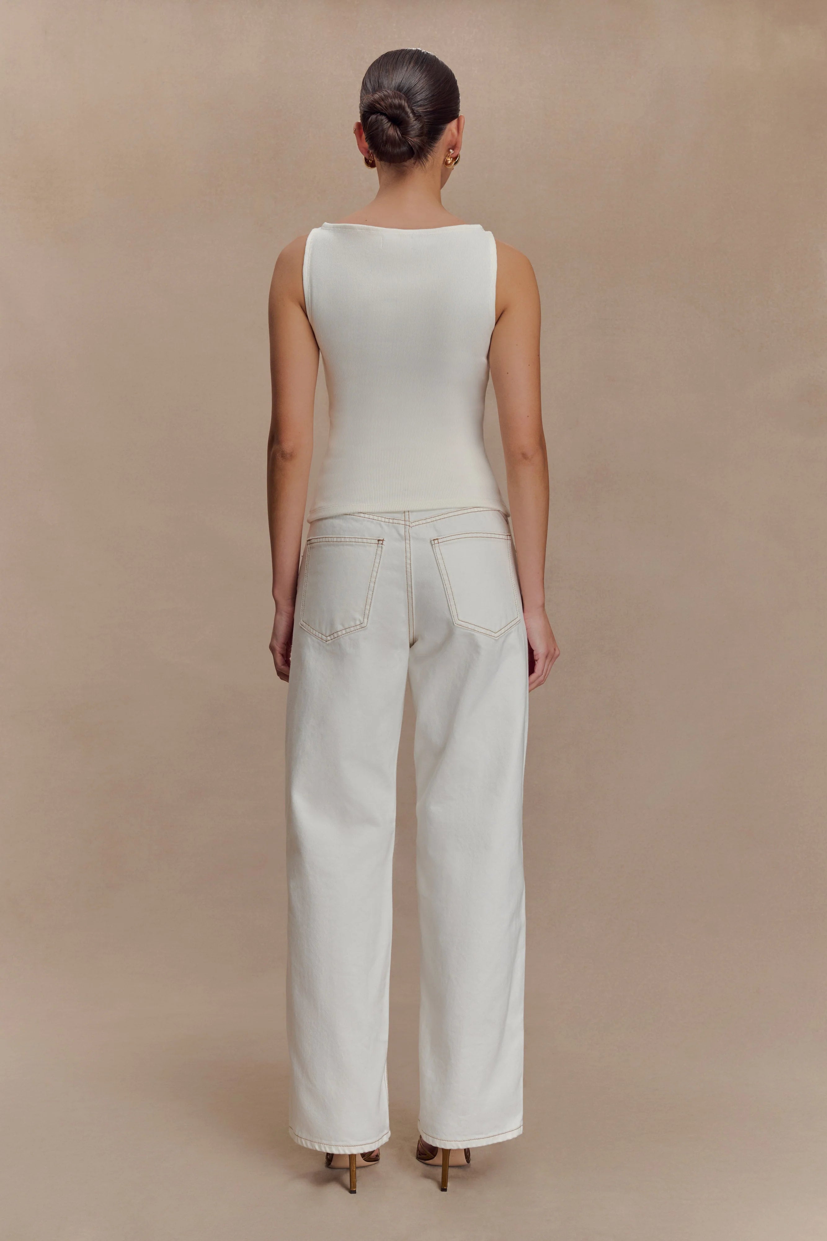 Coraline Panelled Sleeveless Top - White