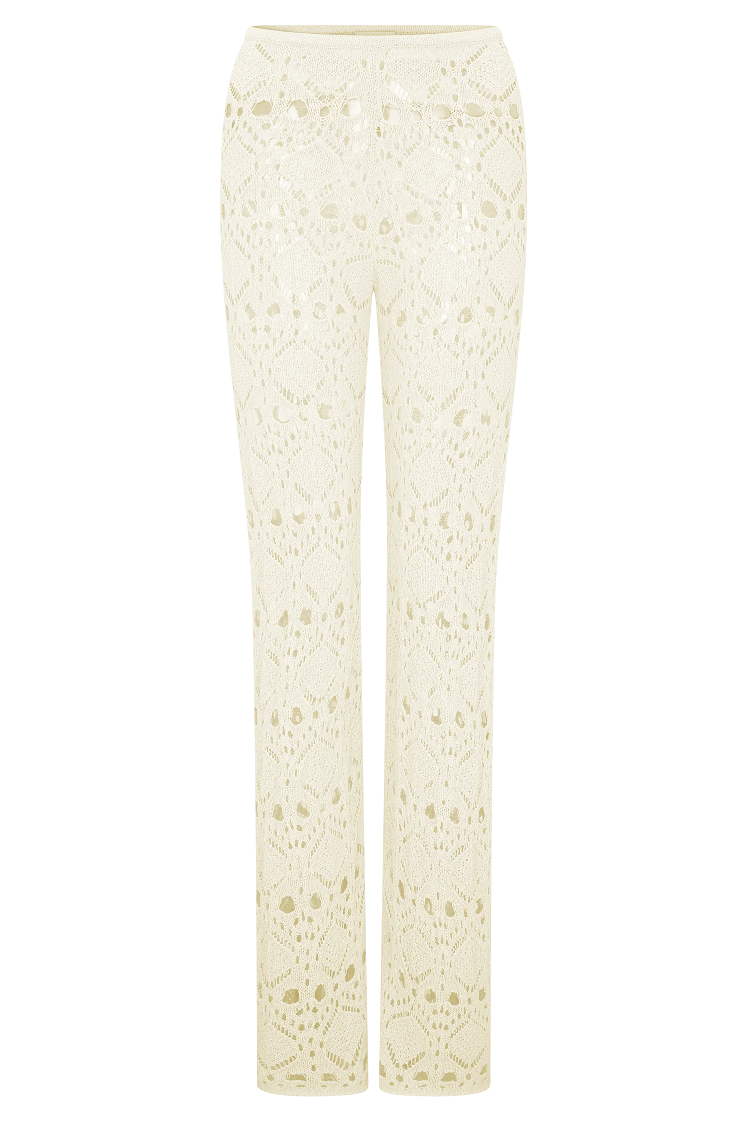 Trena Crochet Knit Pants - Ivory