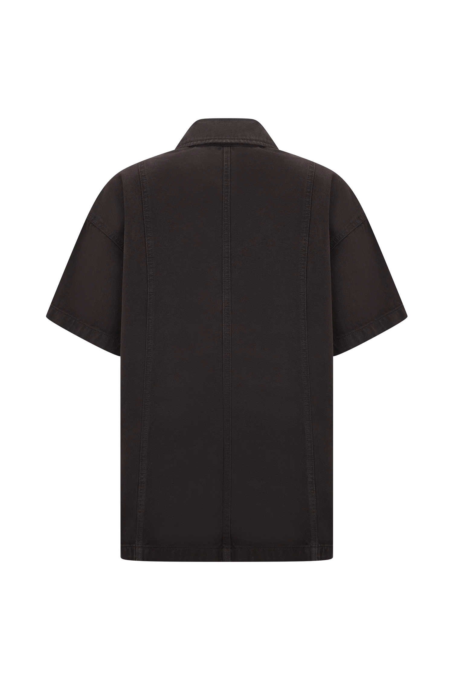 Maya Oversized Denim Shirt - Chocolate