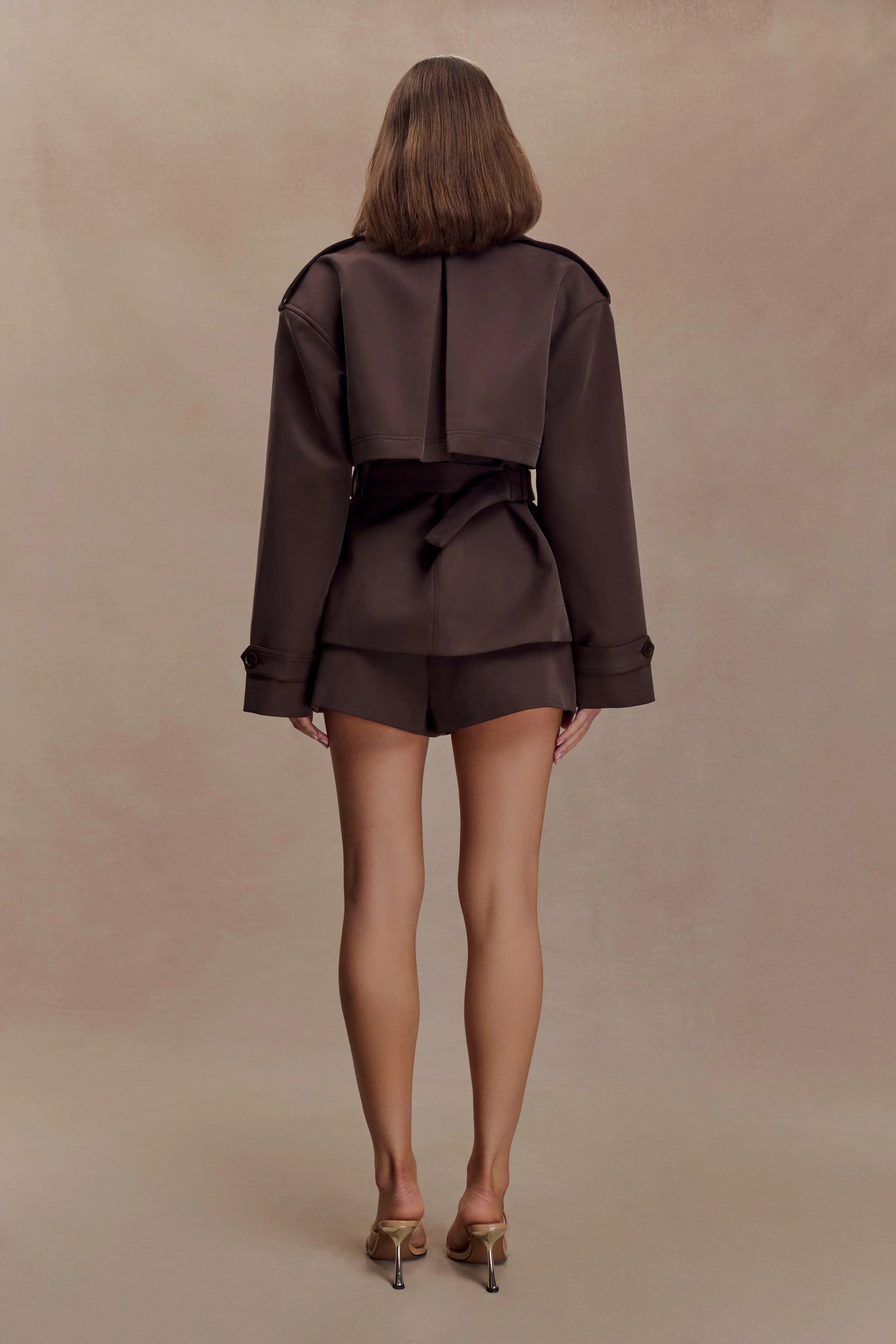 Alden Short Trench Jacket - Chocolate