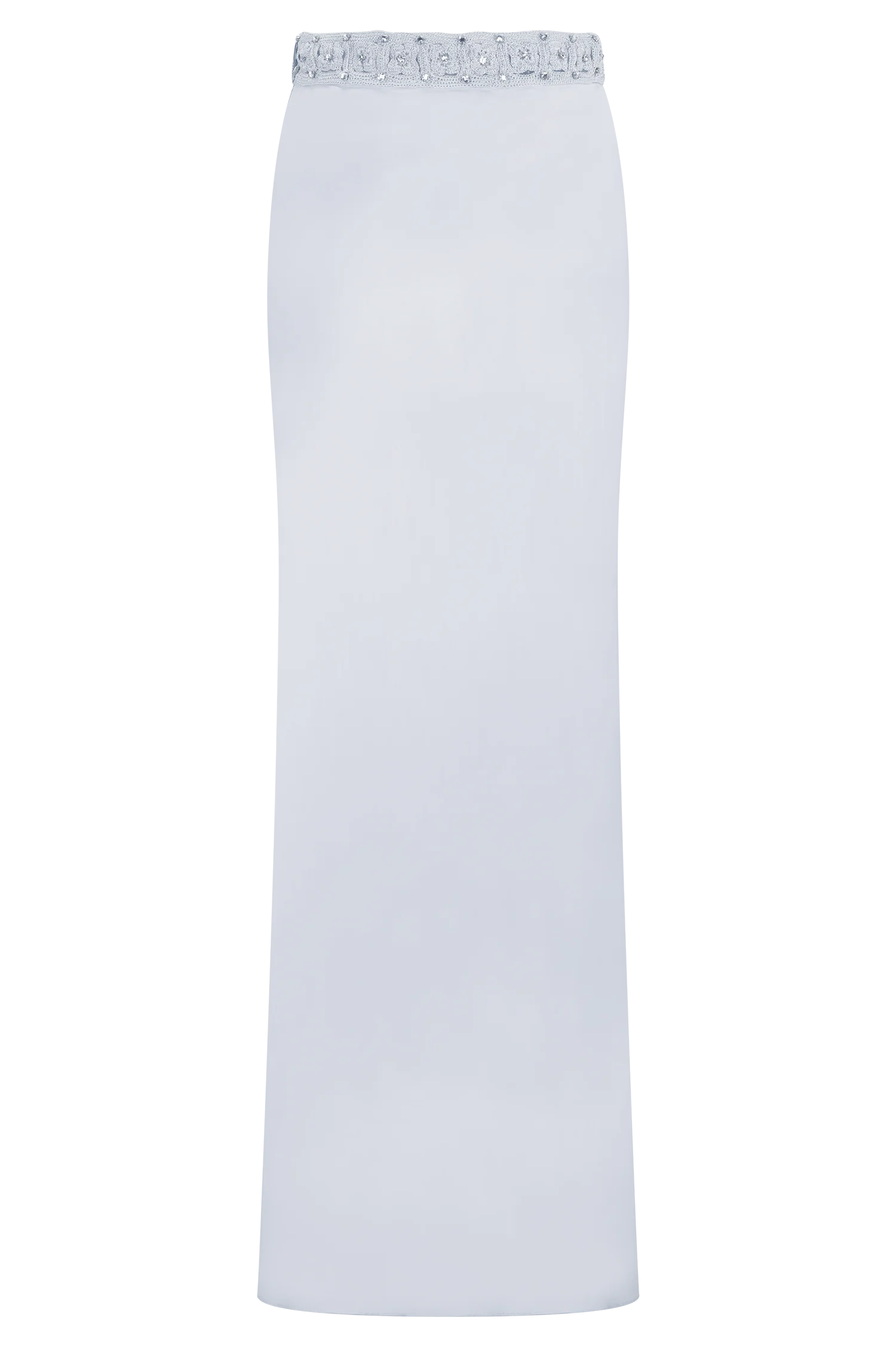 Clementine Chiffon Hand Beaded Maxi Skirt - Pale Blue