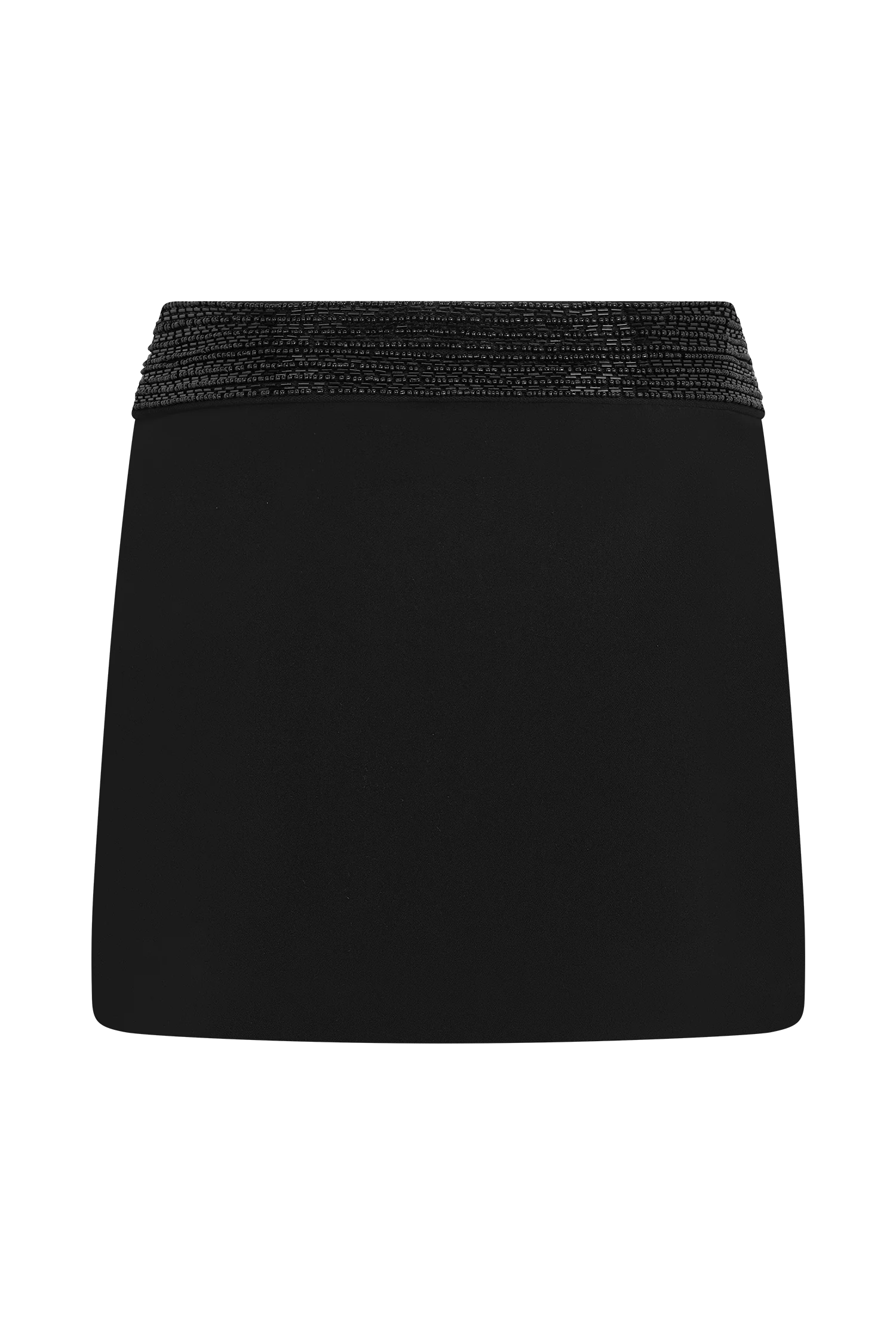 Emilia Beaded Waistband Mini Skirt - Black