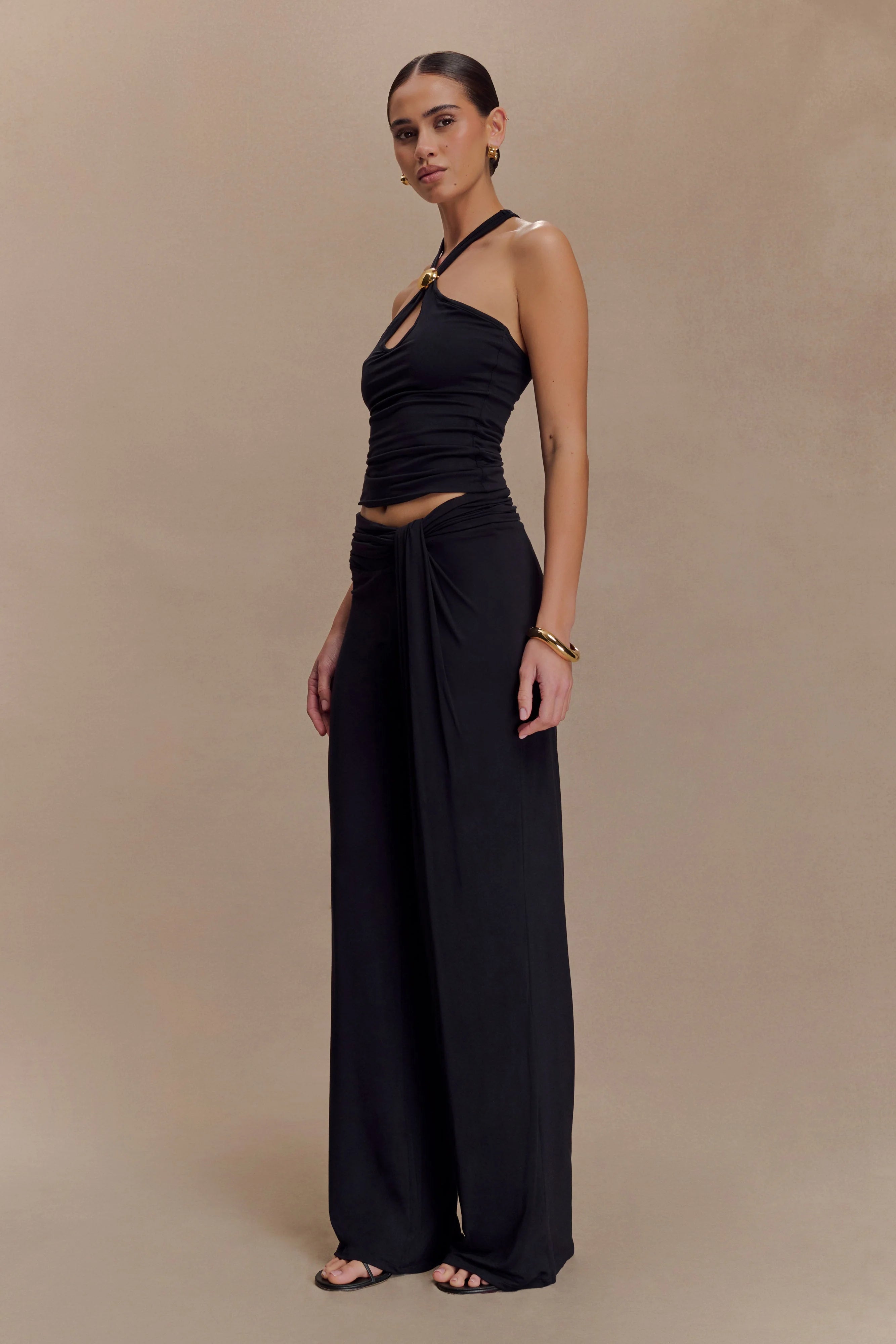 Ramona Modal Tank Top With Hardware - Black