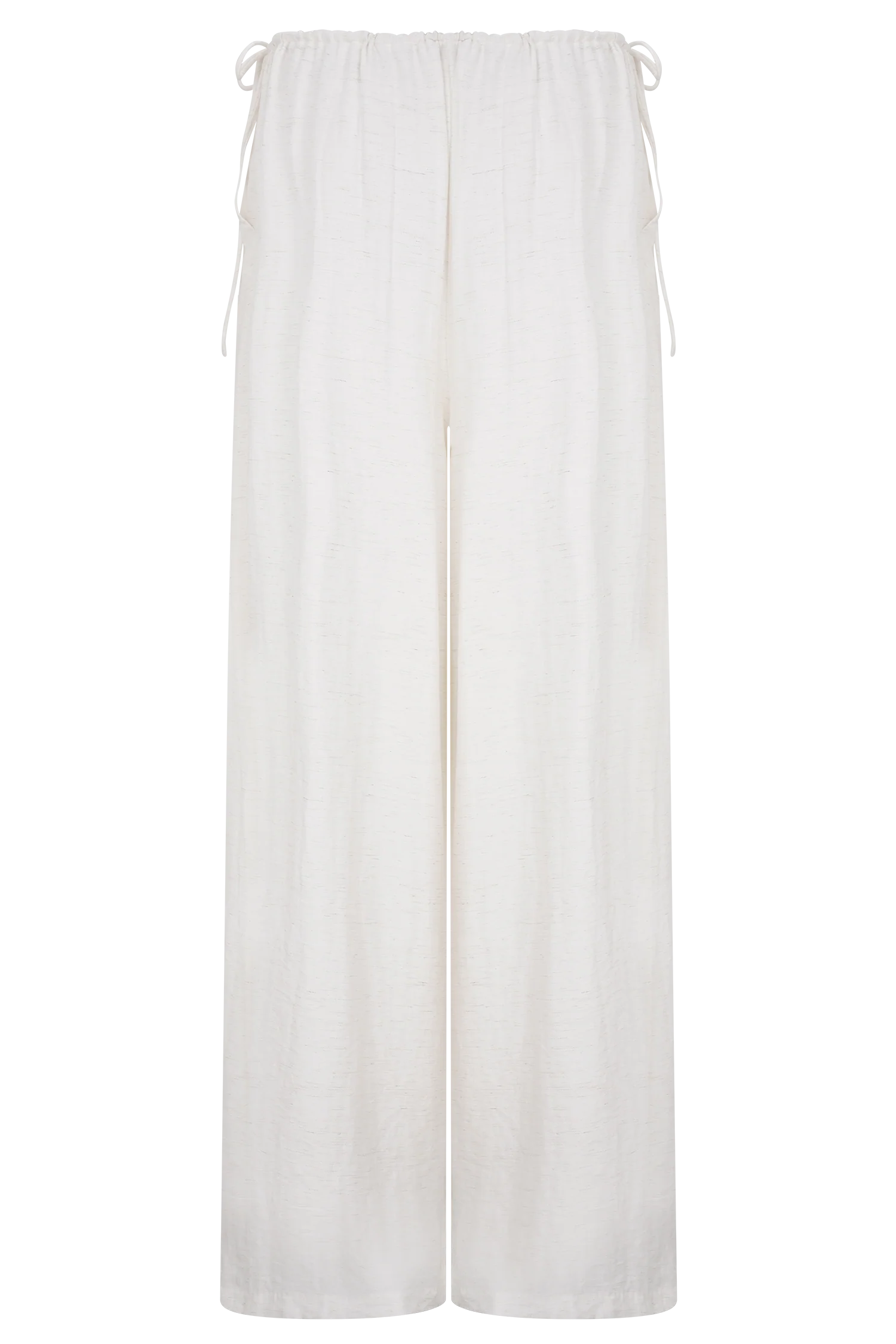 Callum Drawstring Straight Leg Pants - White