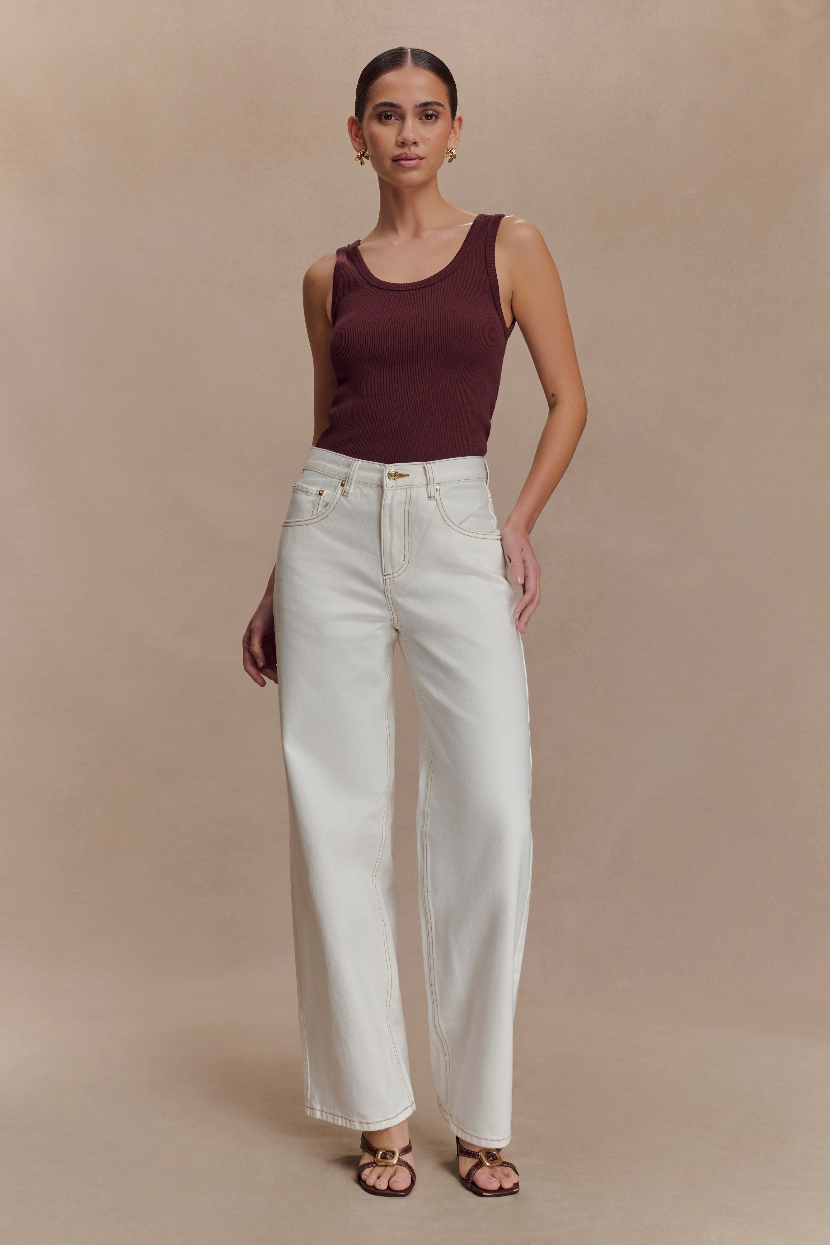 Maeva Scoop Tank Top - Chocolate