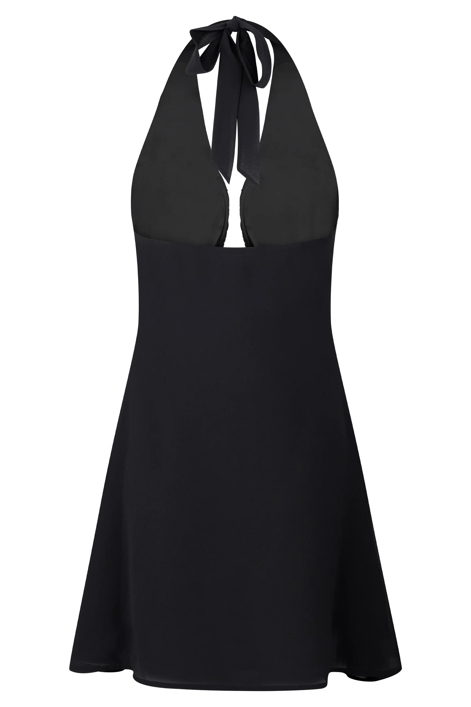 Malakhai Chiffon Halter Mini Dress - Black