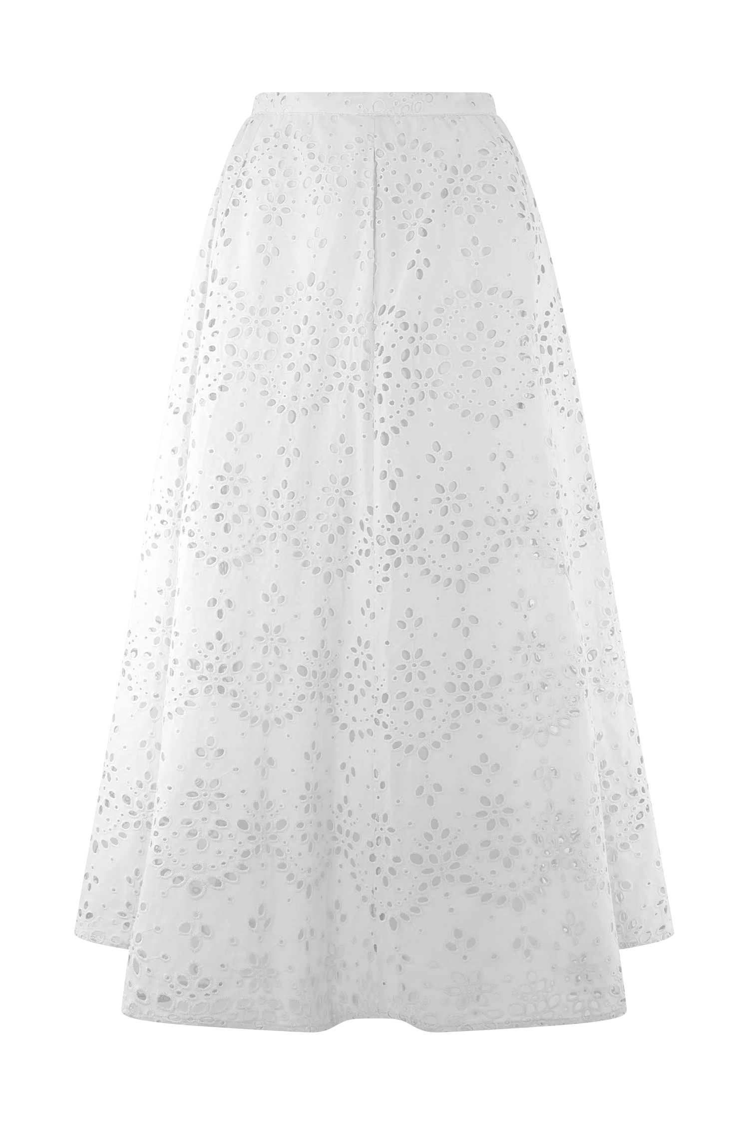 Arla Broderie Midi Skirt - White