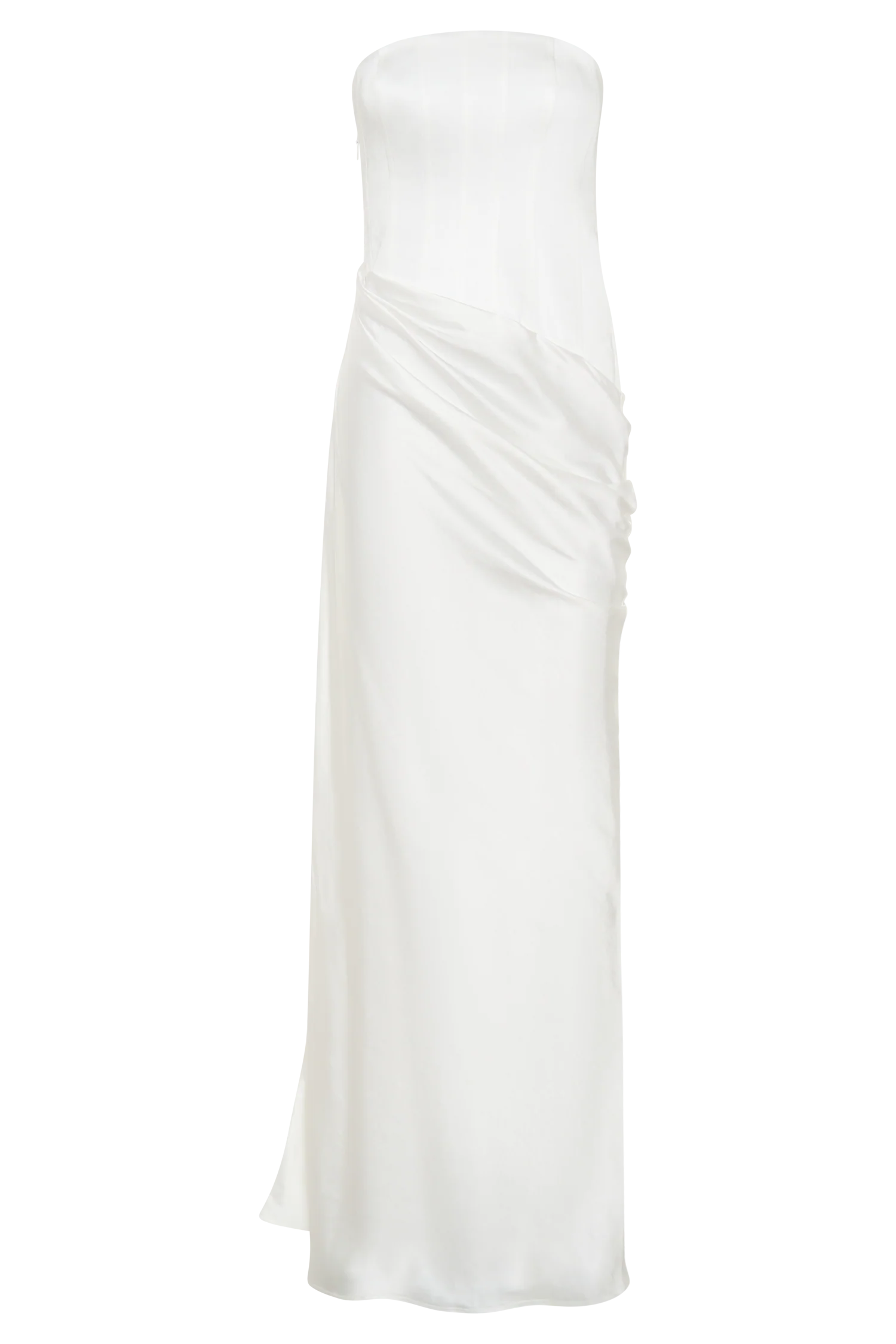 Grace Strapless Draped Waist Maxi Dress - Ivory