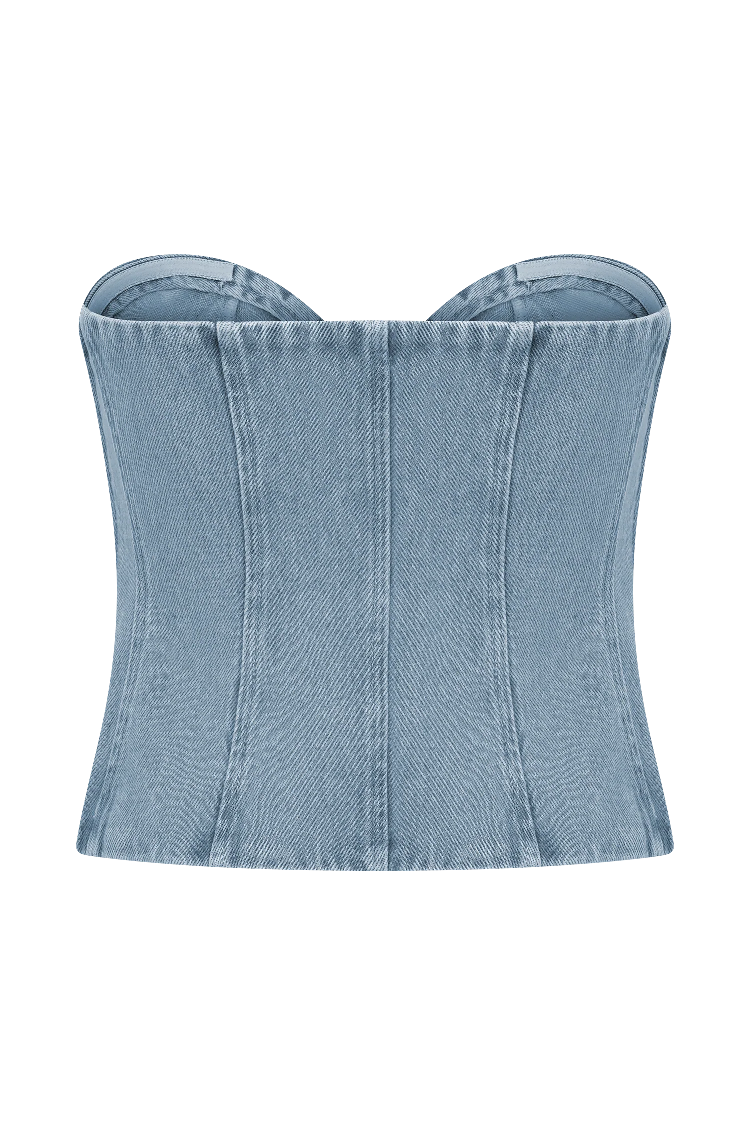 Tully Strapless Topstitch Denim Top - 80'S Blue