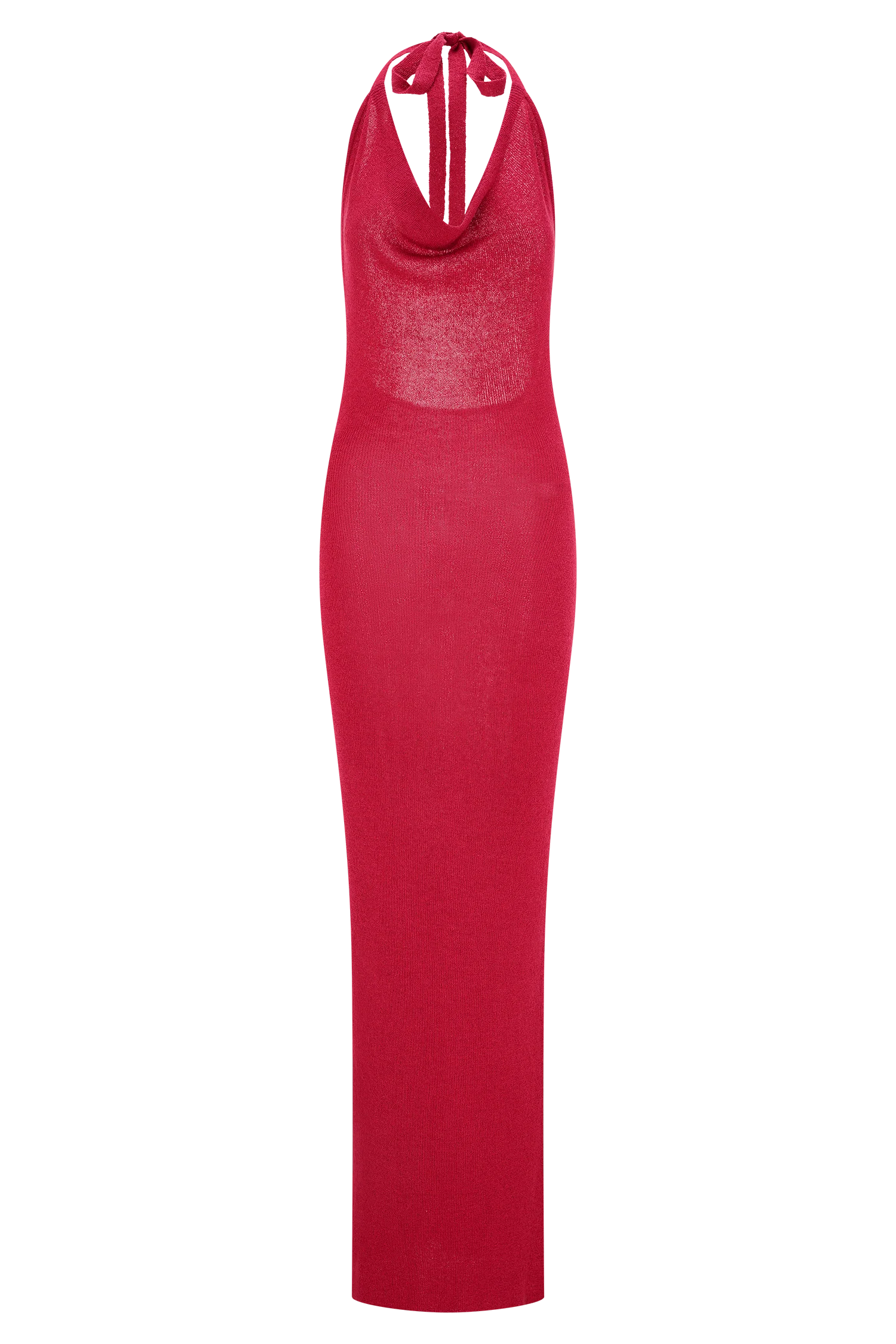 Ayella Cowl Knit Maxi Dress - Raspberry