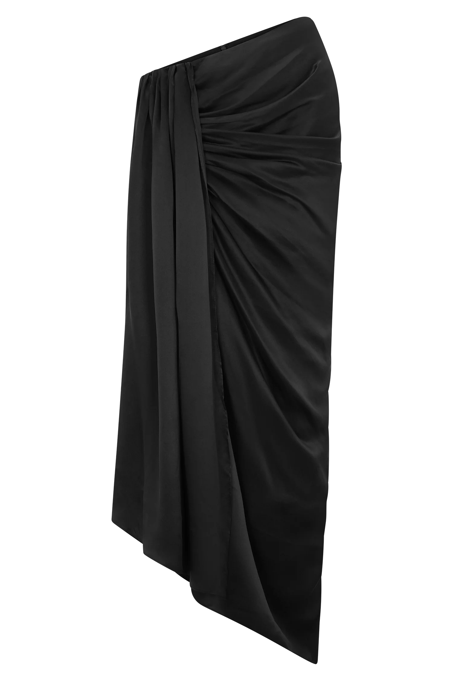Zendaya Silk Midi Skirt - Black