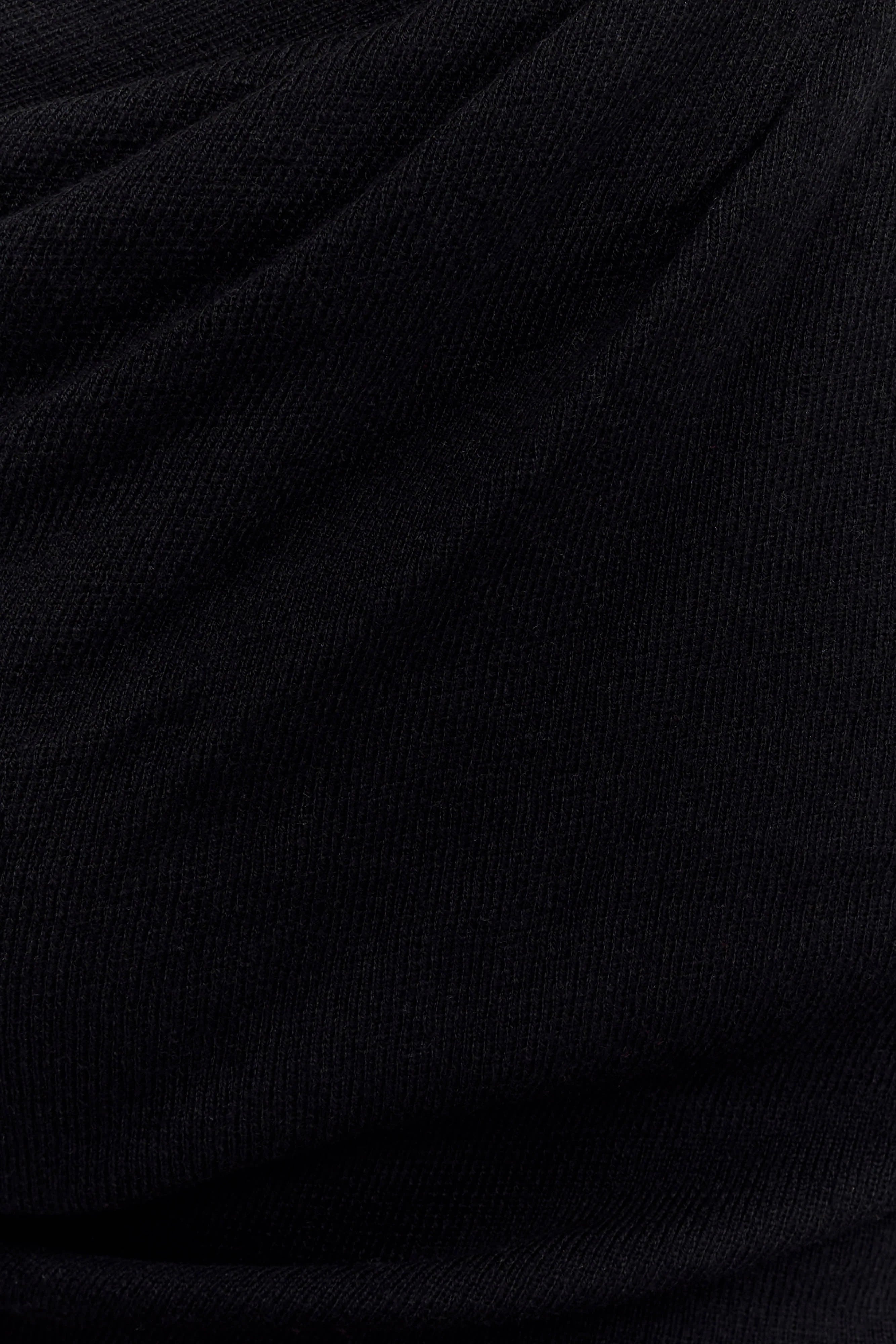 Culver Draped Twist Knit Top - Black