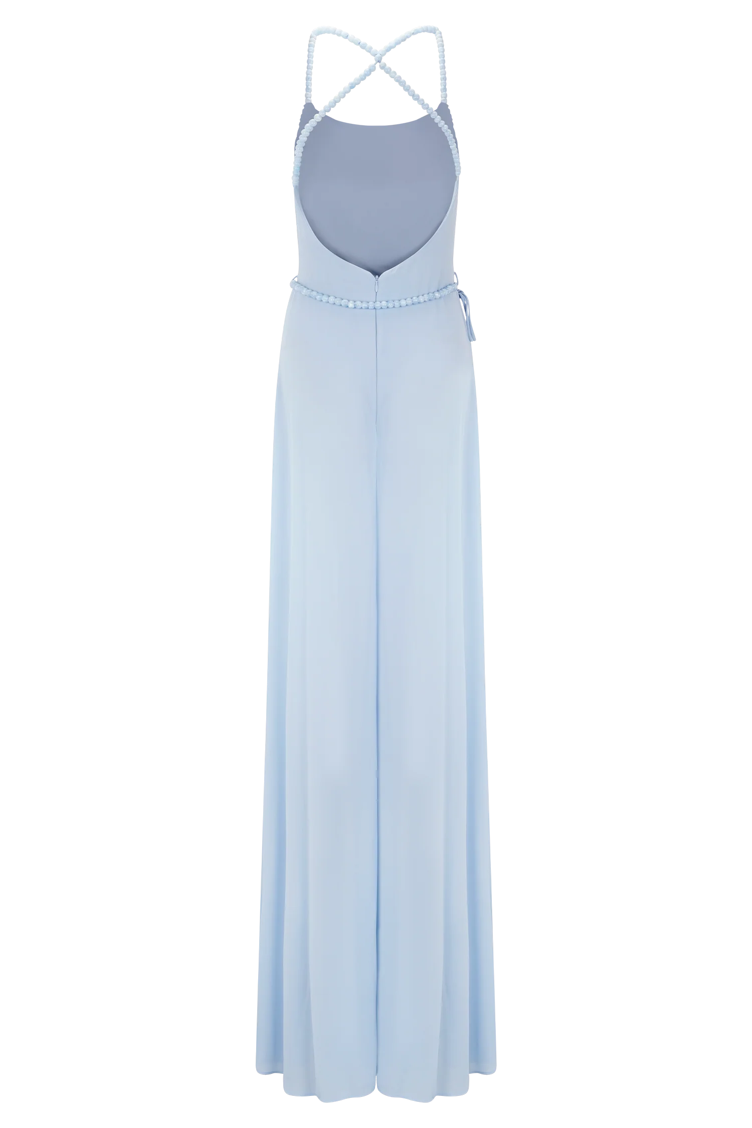 Elaine Chiffon Beaded Maxi Dress - Sky Blue