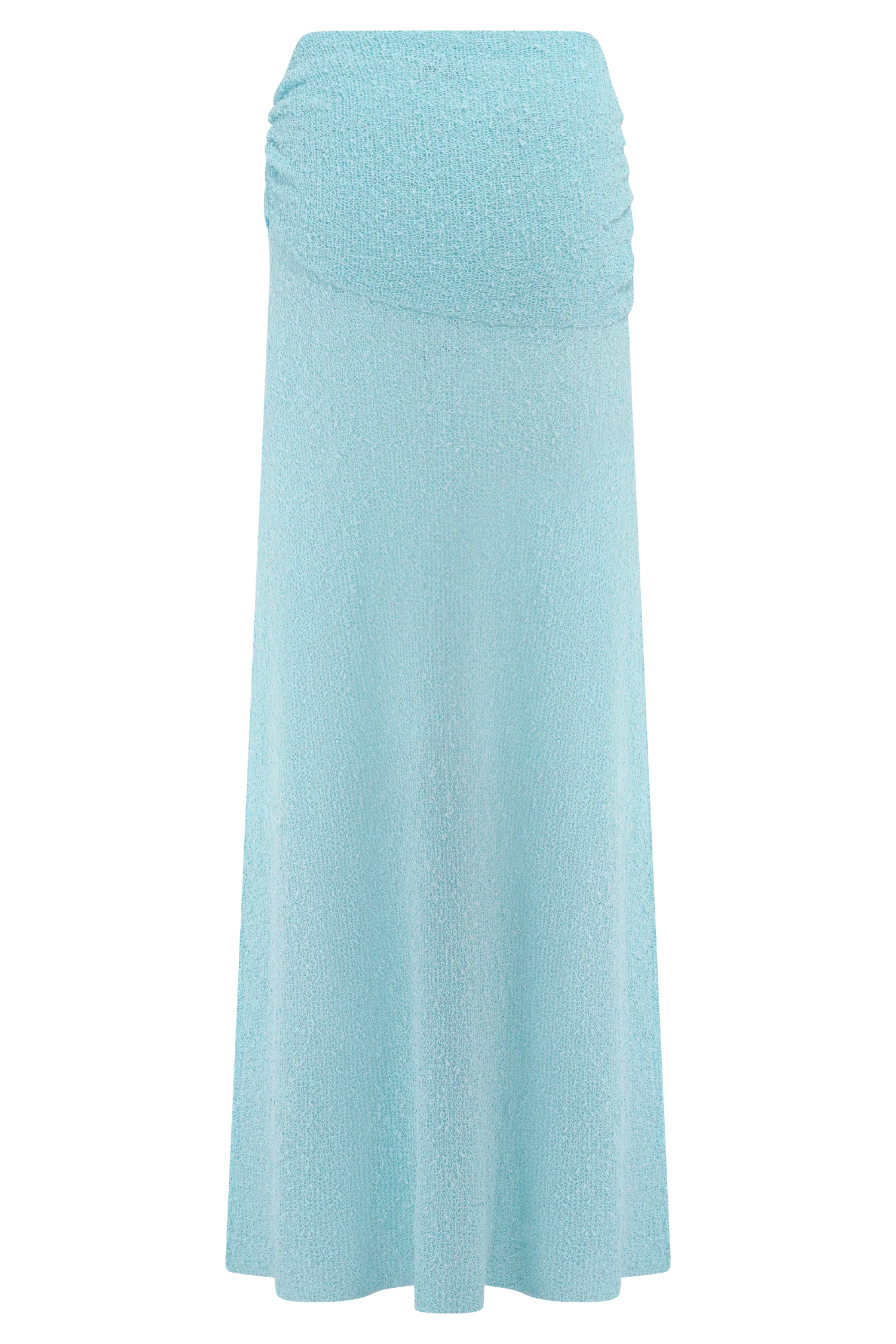 Petra Ruched Knit Maxi Skirt - Light Blue