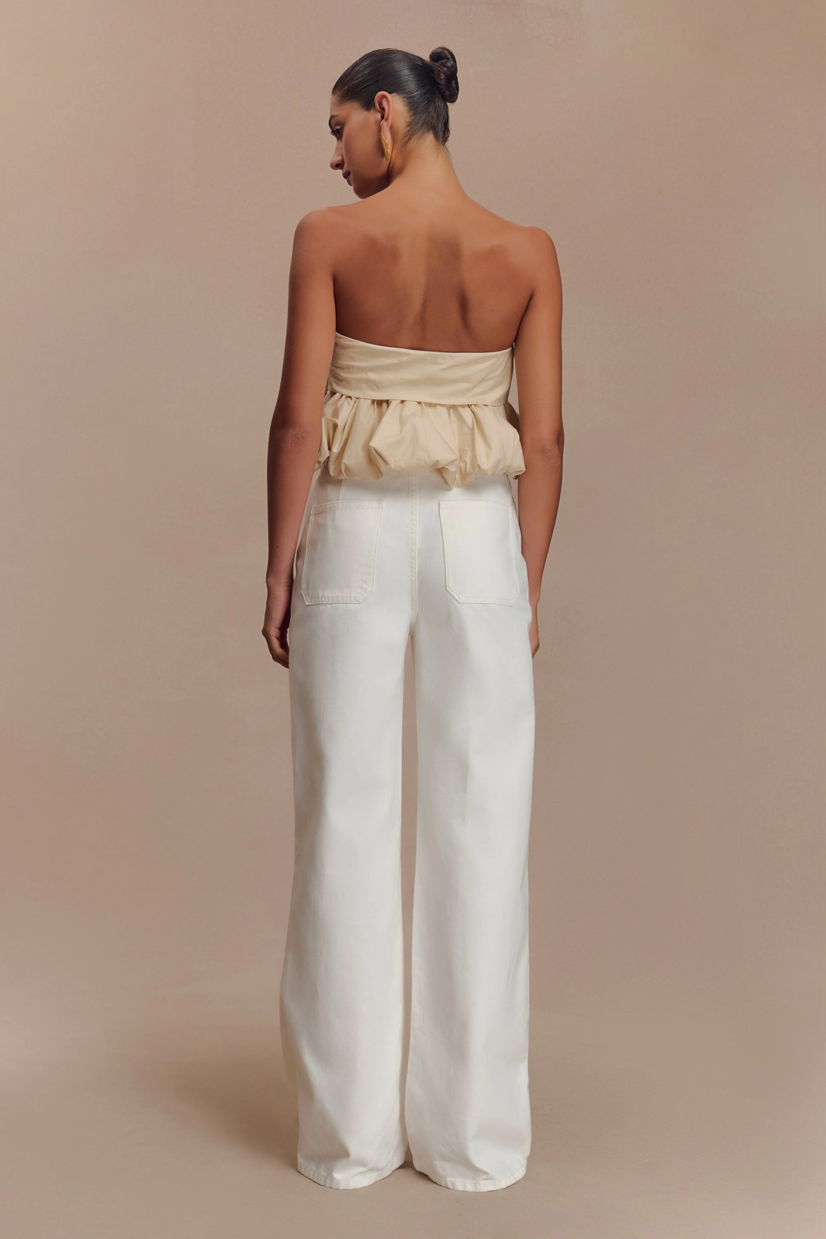 Caitlin Mid Rise Denim Jeans - White