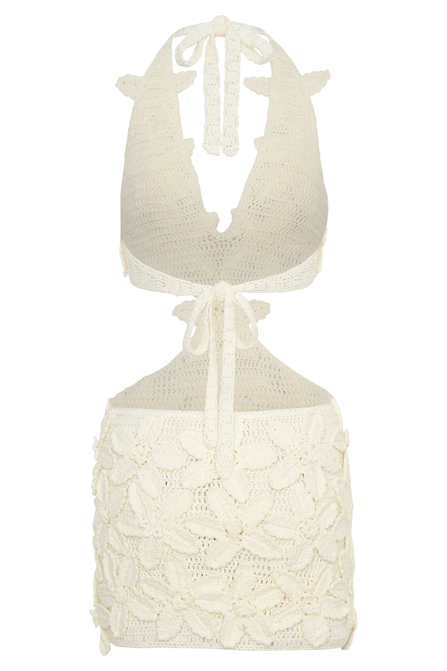 Jaylene Floral Crochet Mini Dress - White