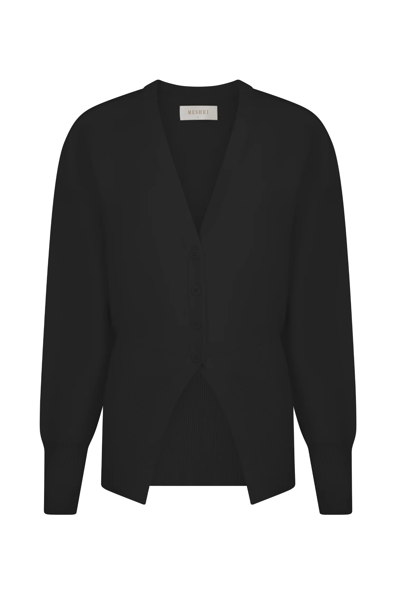 Alexia Buttoned Oversized Cardigan - Black