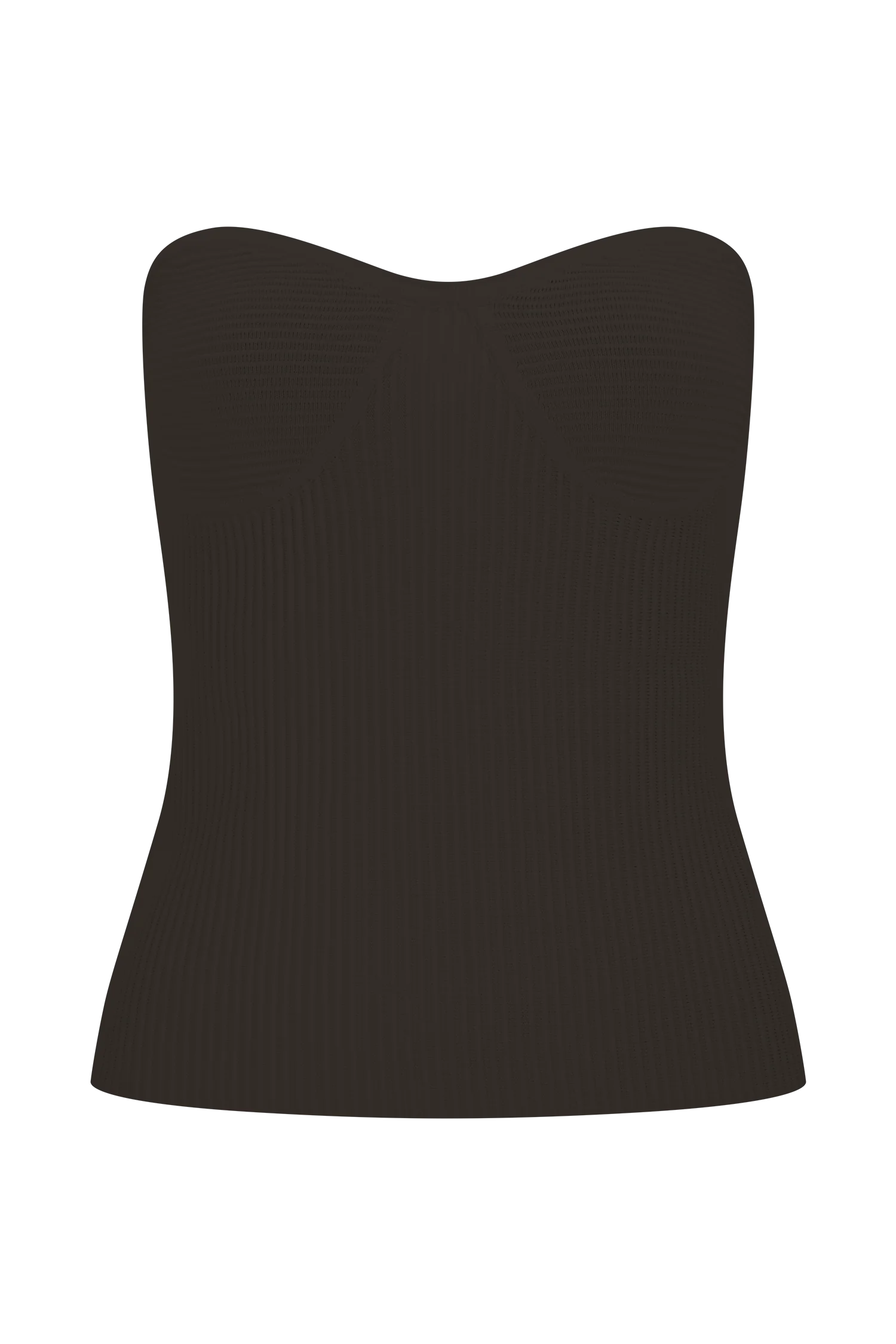 Elodie Strapless Cupped Knit Top - Chocolate