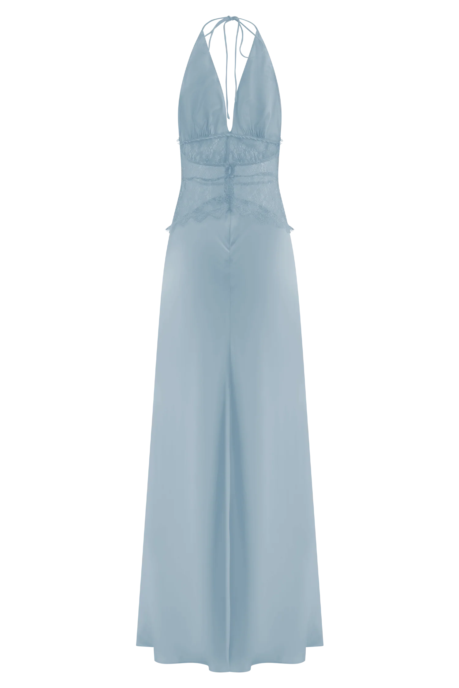 Dinah Lace And Satin Maxi Dress - Cornflower Blue