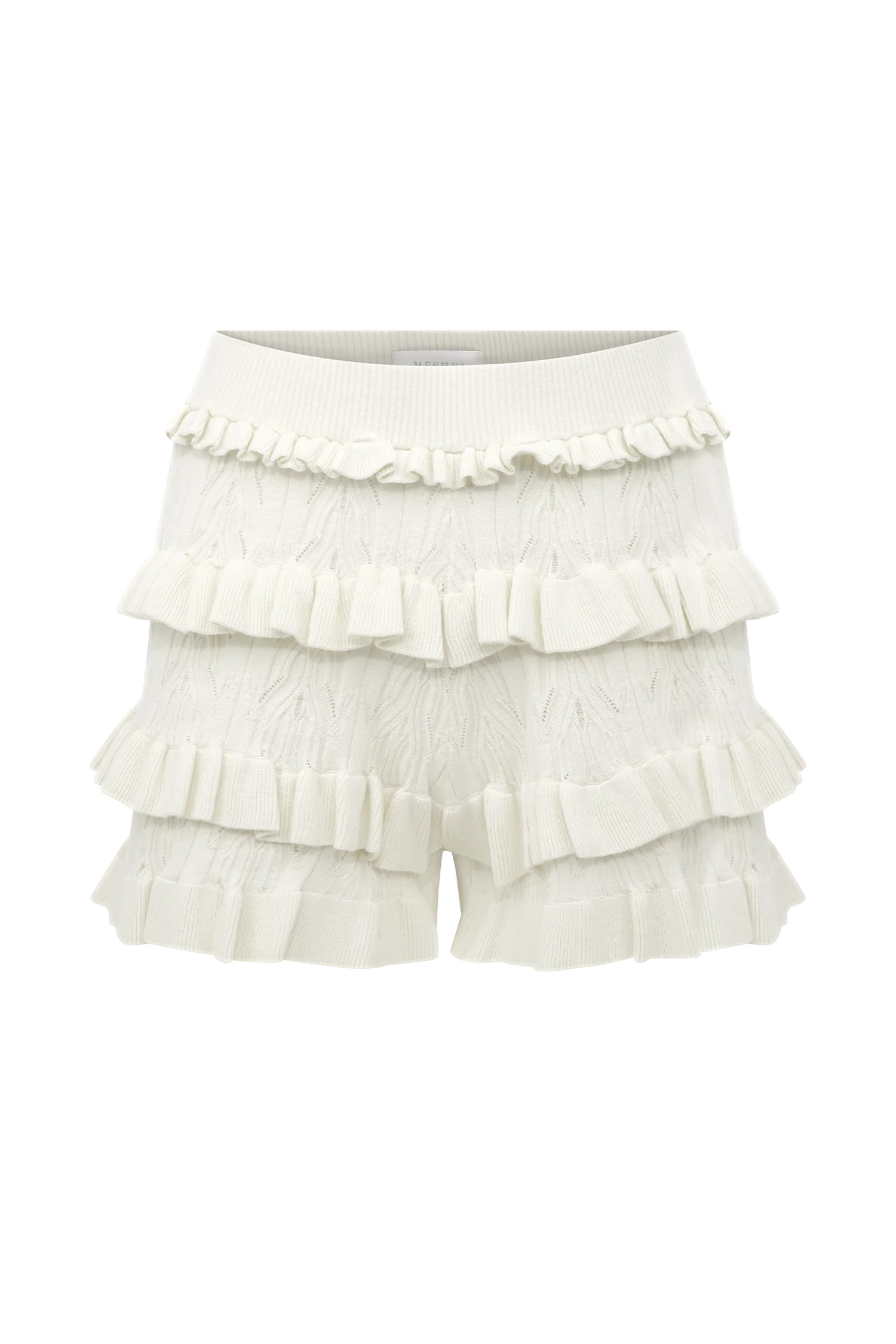 Amy Pointelle Knit Frill Bloomers - Ivory