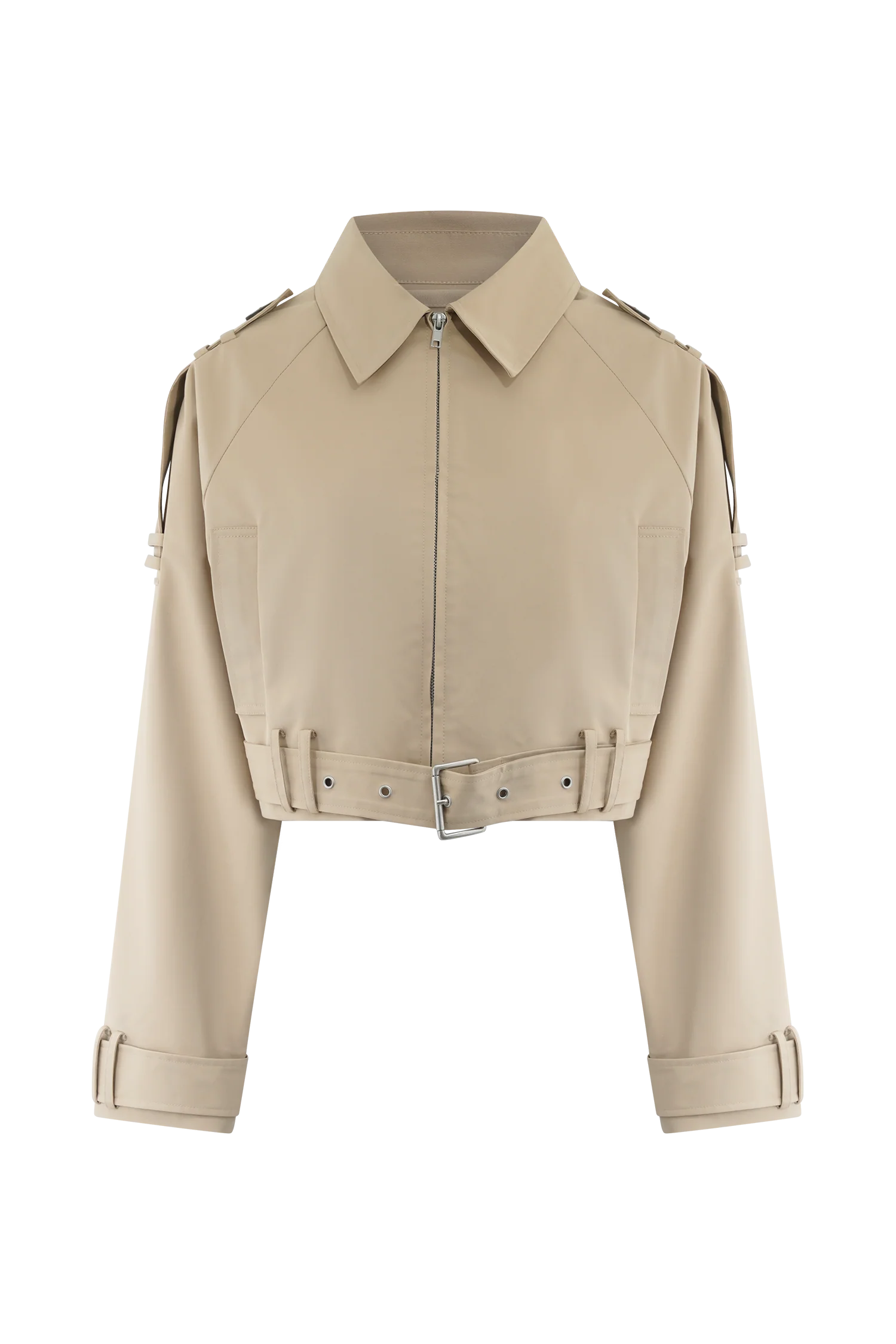 Frank Cropped Collared Jacket - Camel