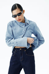 Jericho Asymmetrical Denim Shirt - Classic Blue