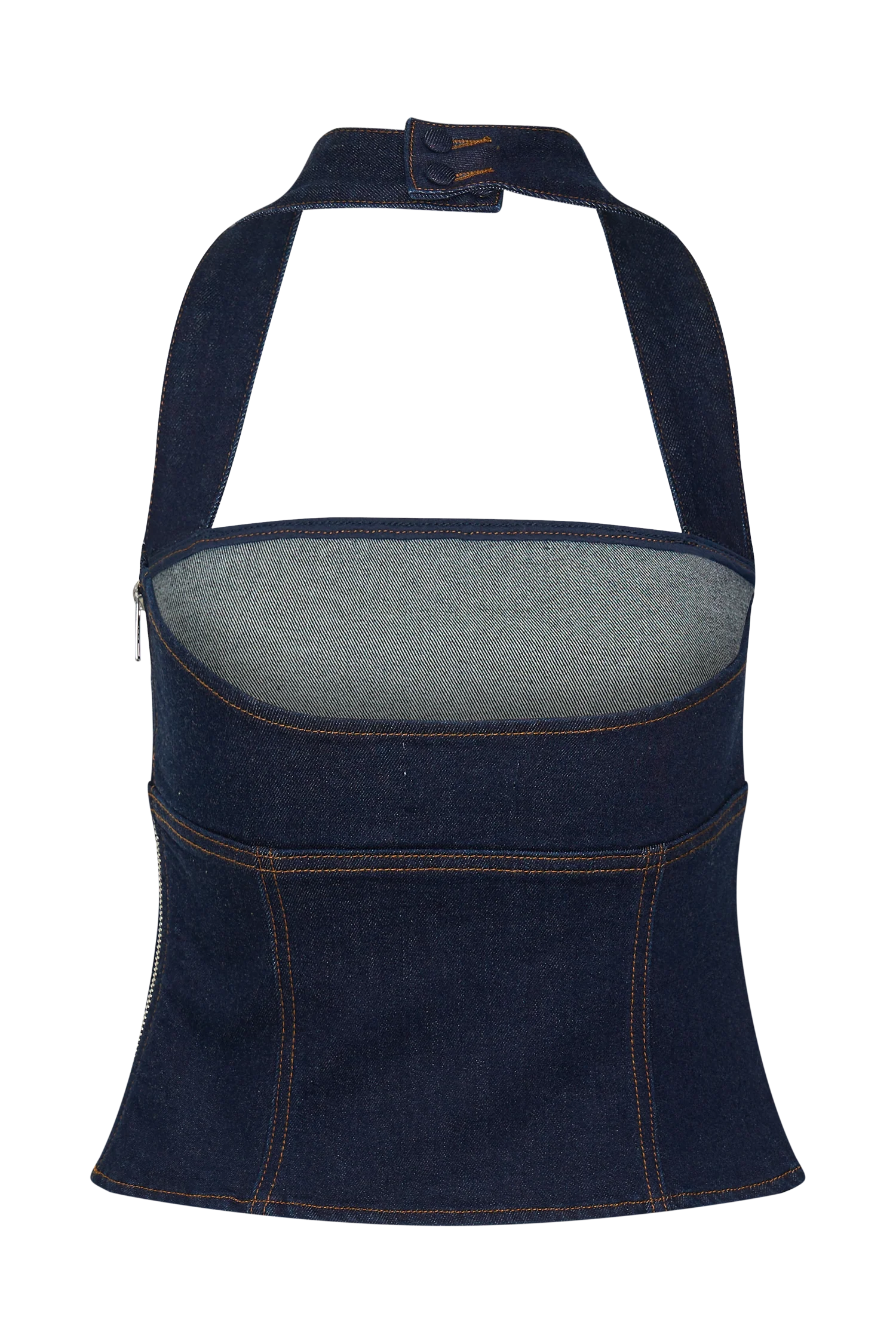 Dayna Denim Halter Top - Indigo Blue