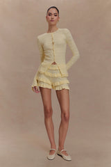 Amy Pointelle Knit Frill Bloomers - Lemon