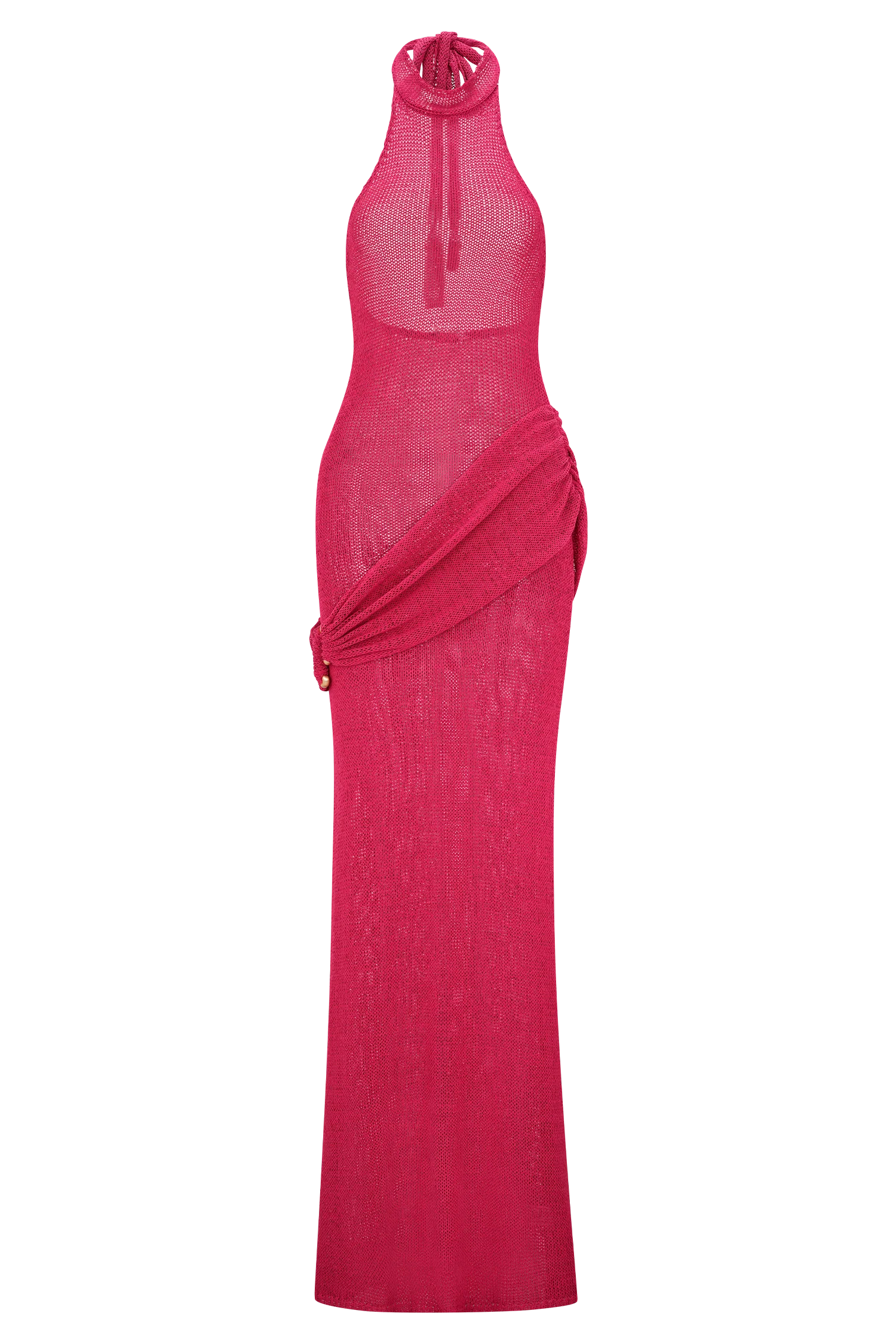 Reece Halter Knit Maxi Dress - Dragonfruit