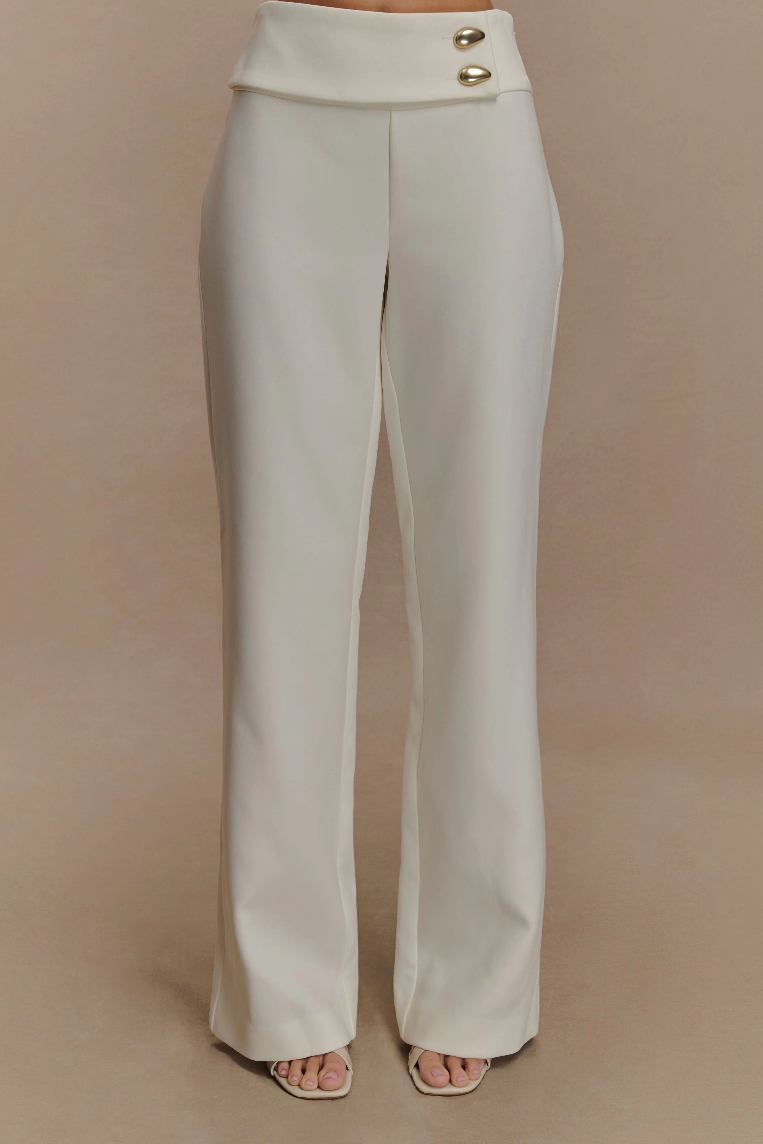 Lindie Straight Leg Suiting Pants - Ivory