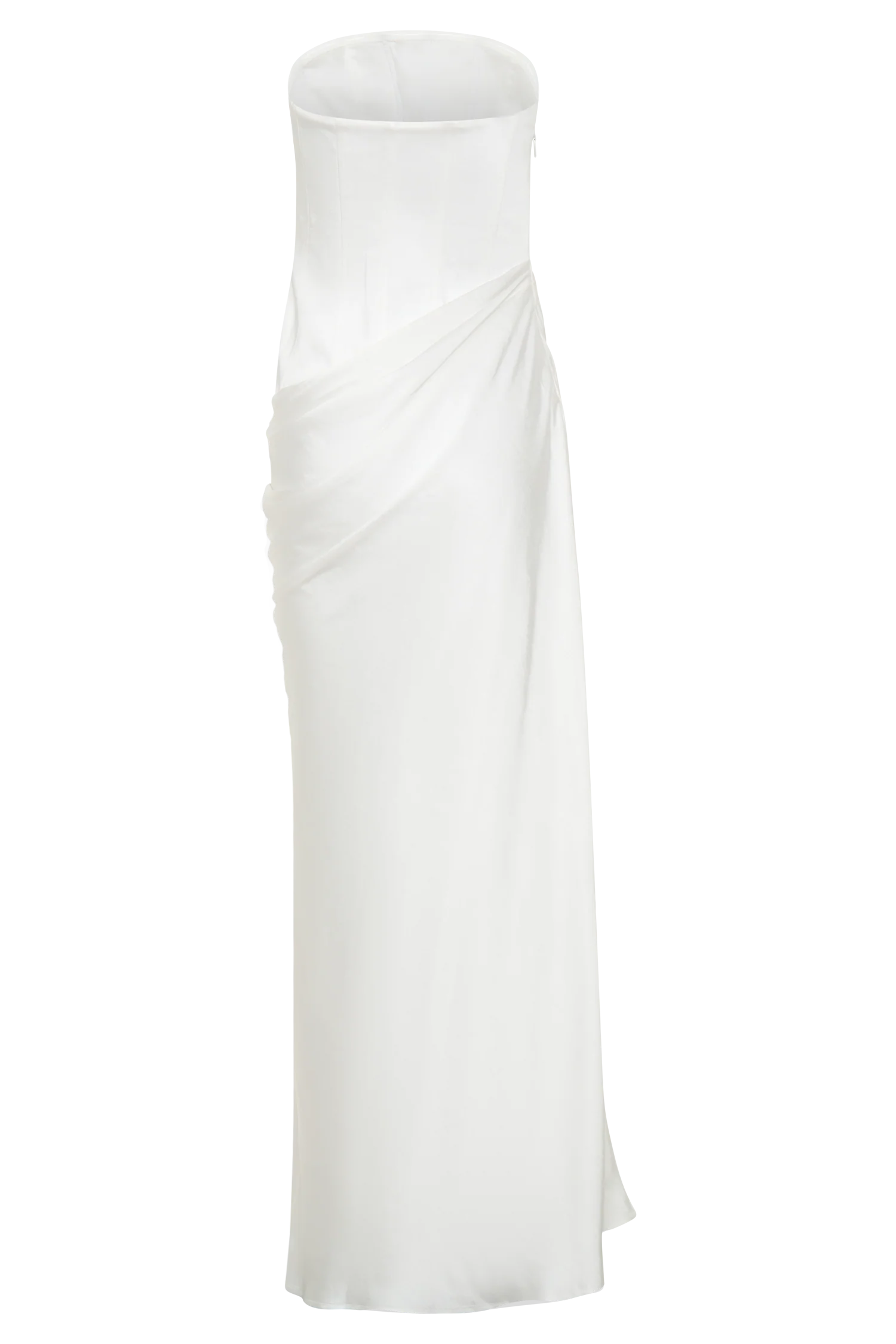 Grace Strapless Draped Waist Maxi Dress - Ivory