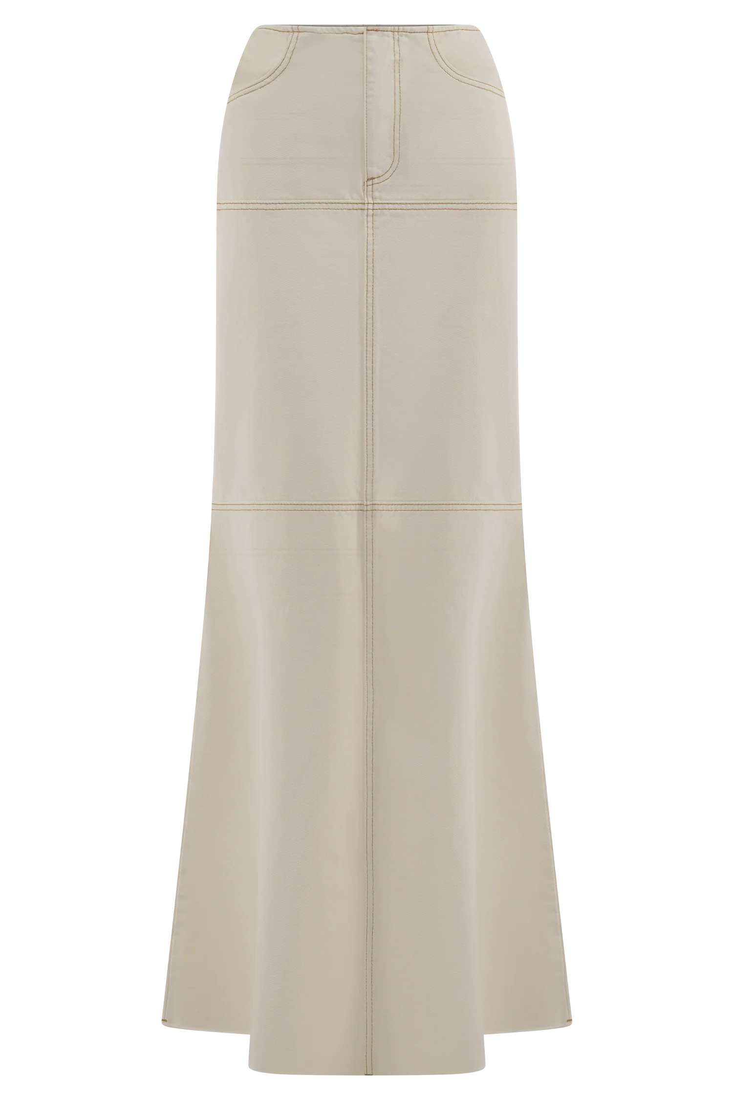 Loretta Denim Maxi Skirt - Ecru