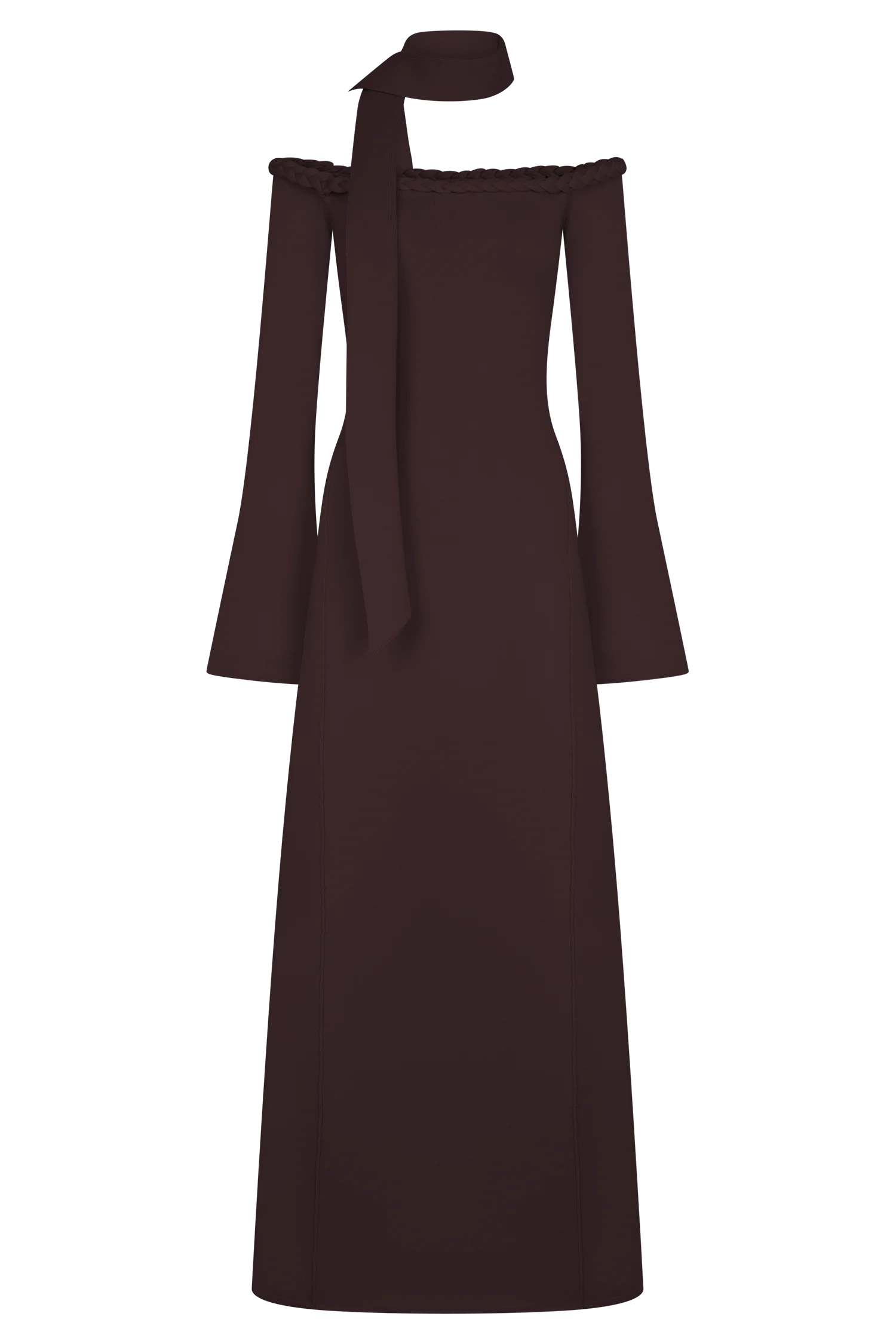 Heidi Strapless Knit Scarf Maxi Dress - Dark Chocolate
